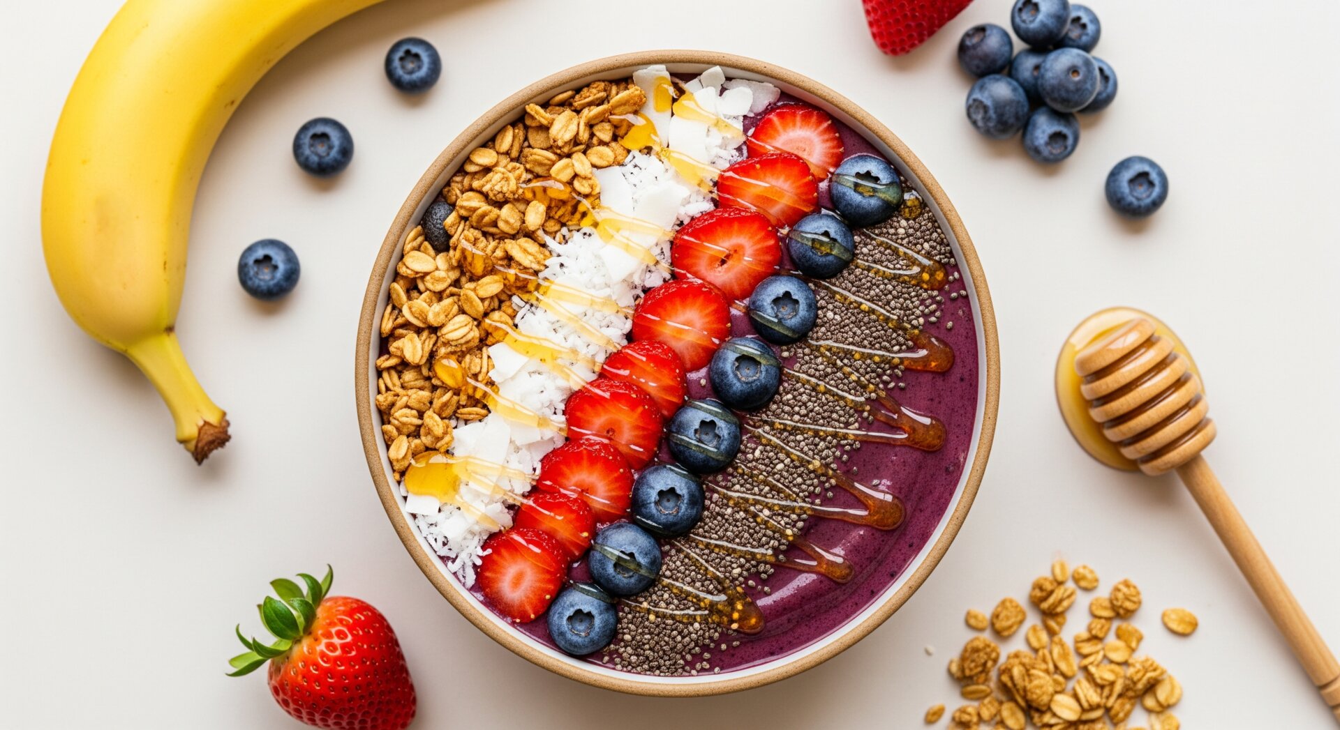 Acai Bowl met Banaan, Bessen en Havermout
