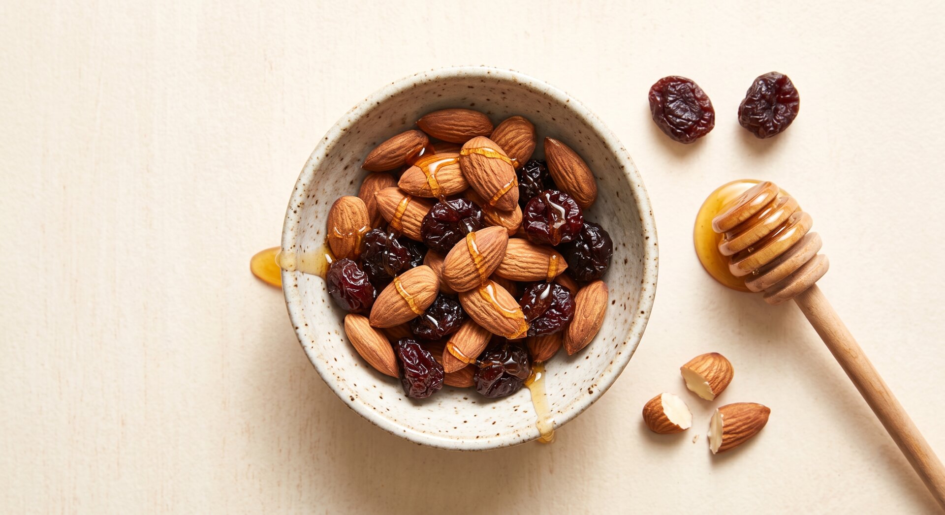 Amandel-Kersen Snack met Honing