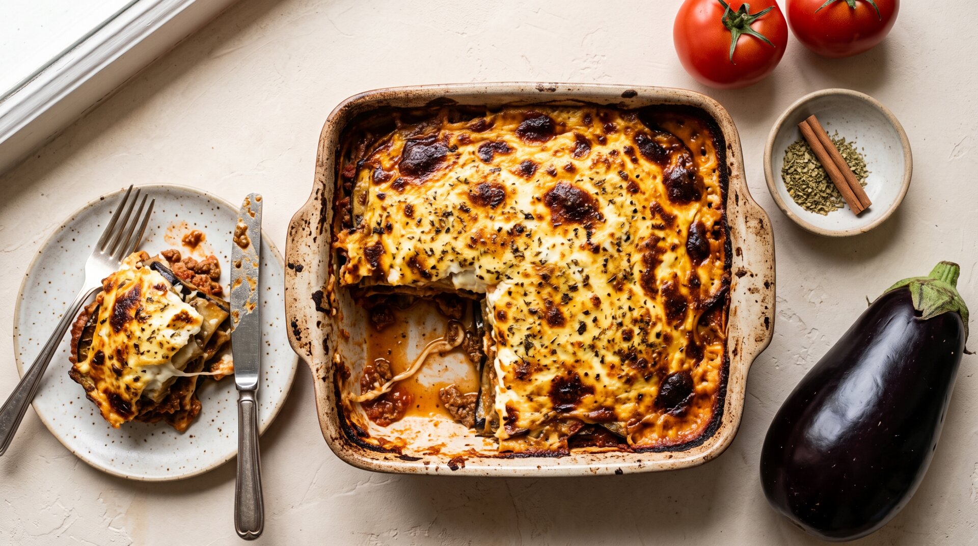 Lichte Aubergine-Halloumi Moussaka