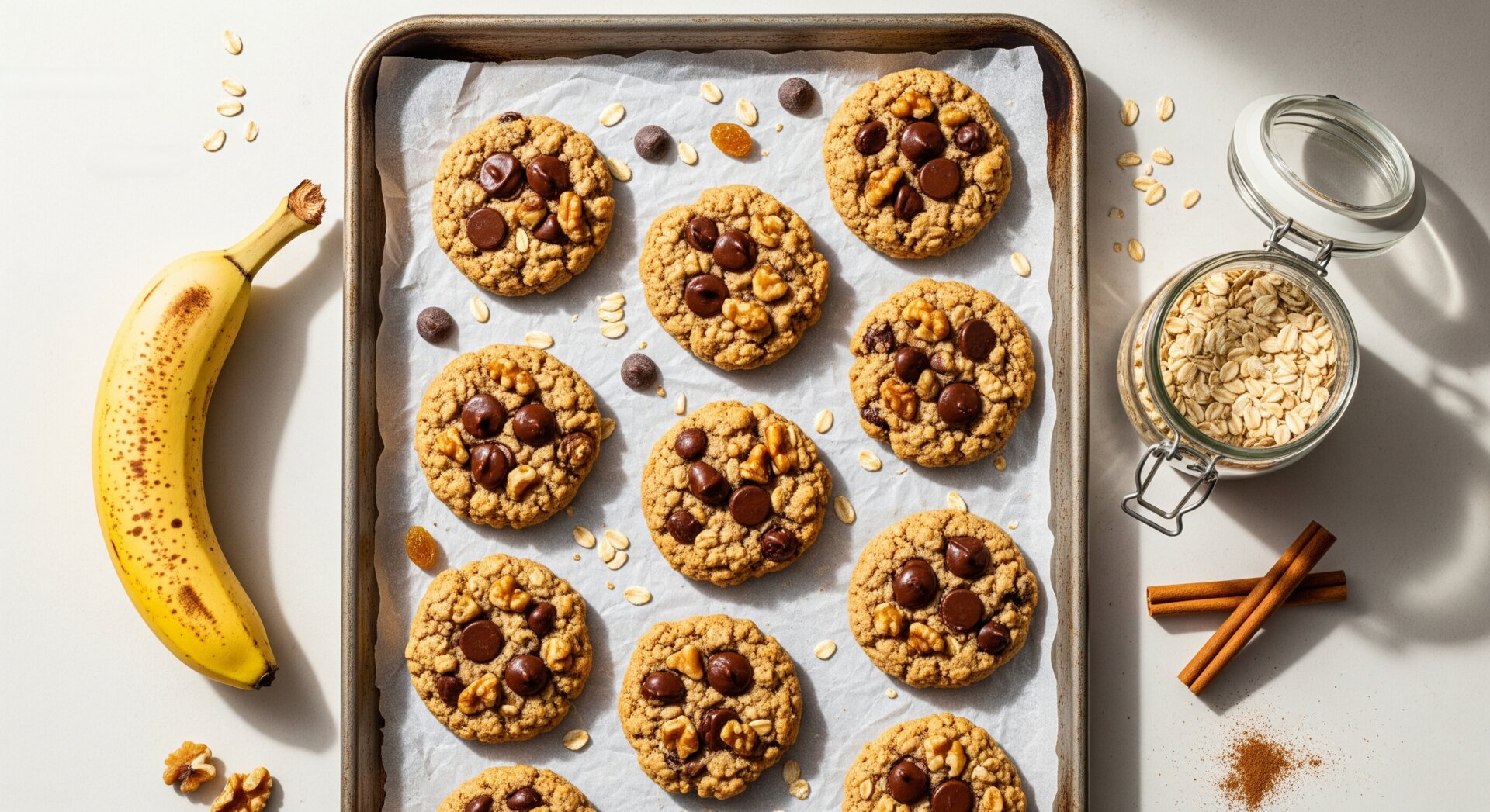 Banaan-Havermout Koekjes