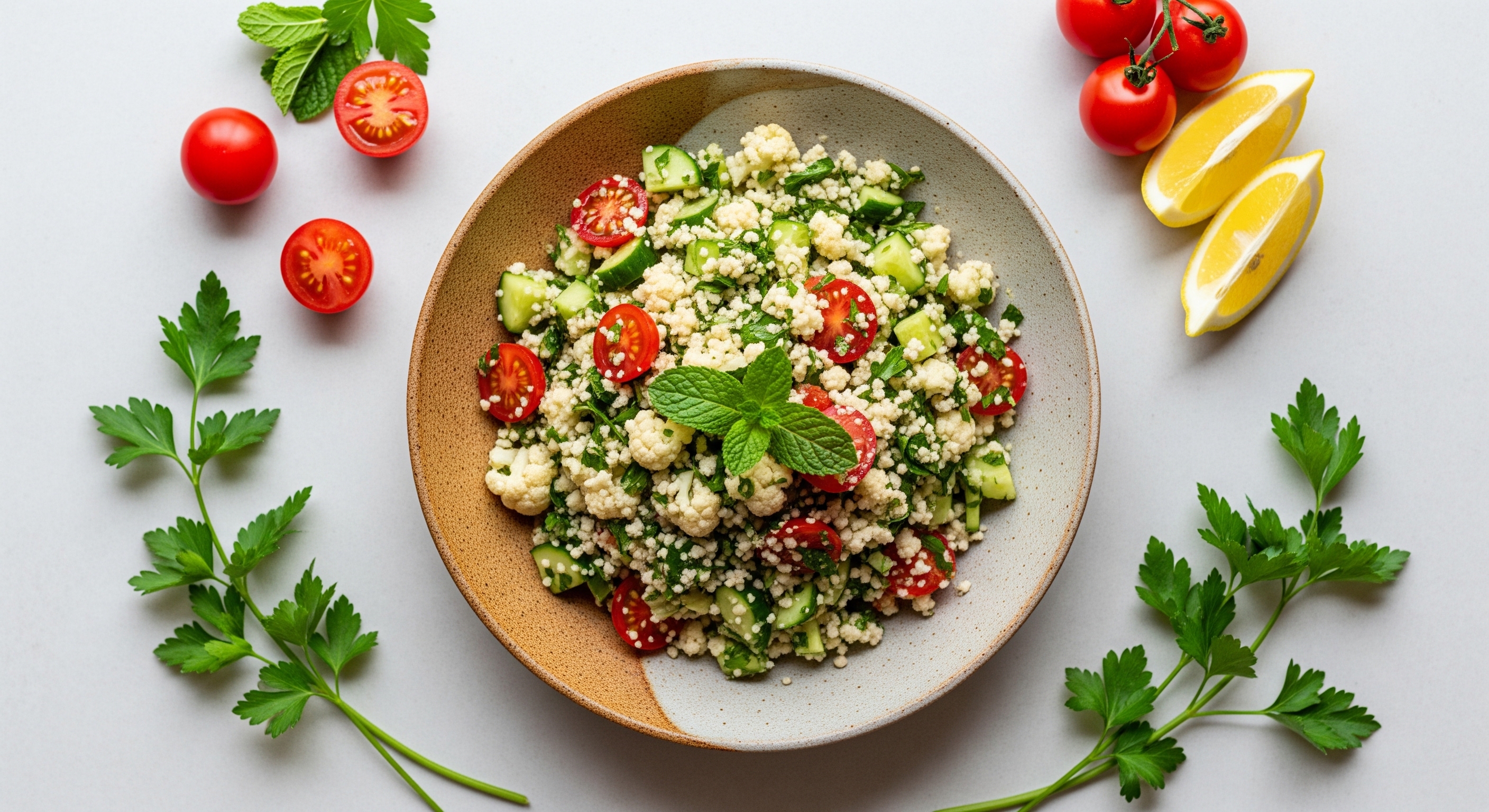Bloemkool Tabbouleh met Peterselie en Munt