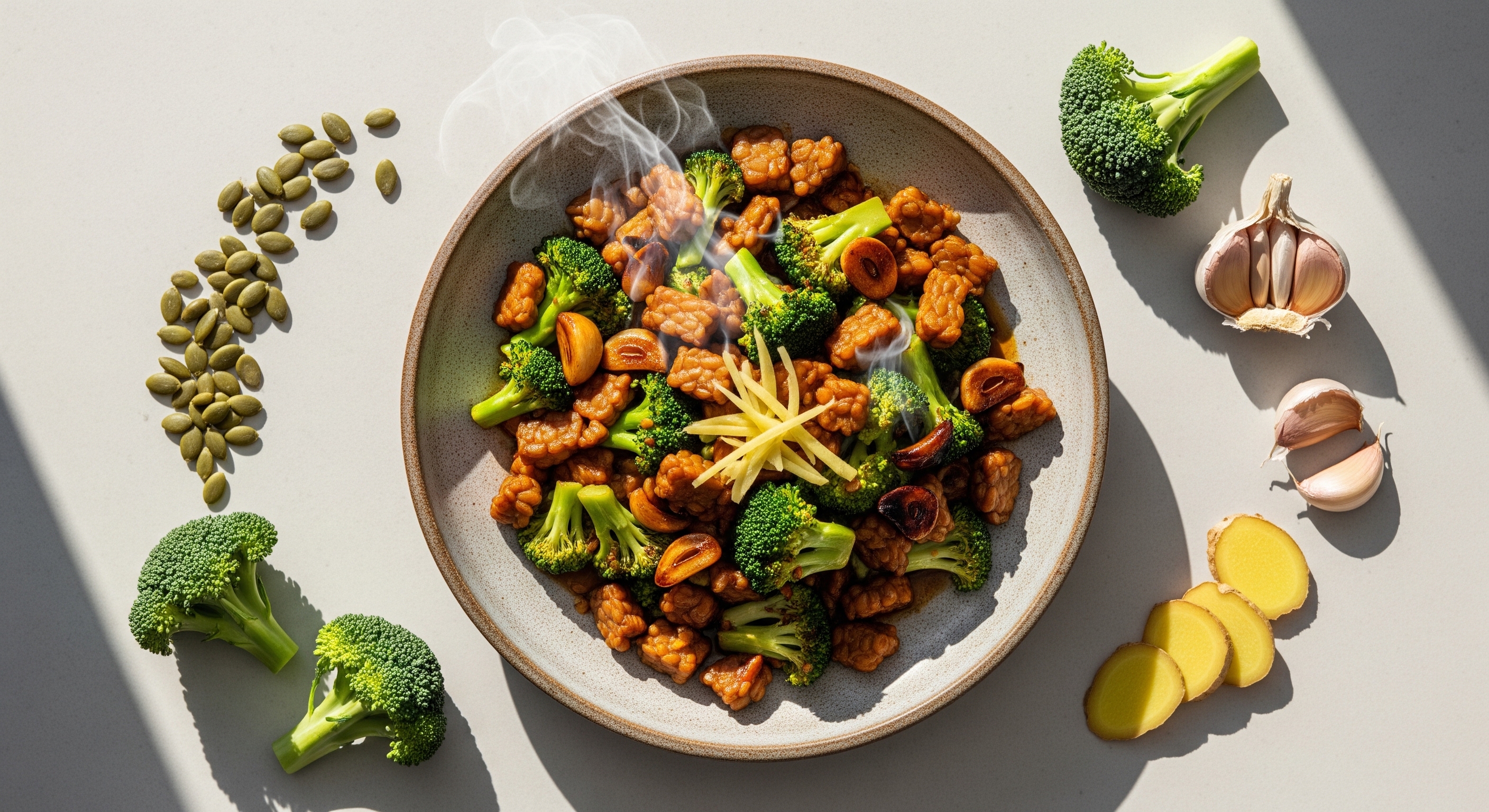 Broccoli-Tempeh Wok met Sesam