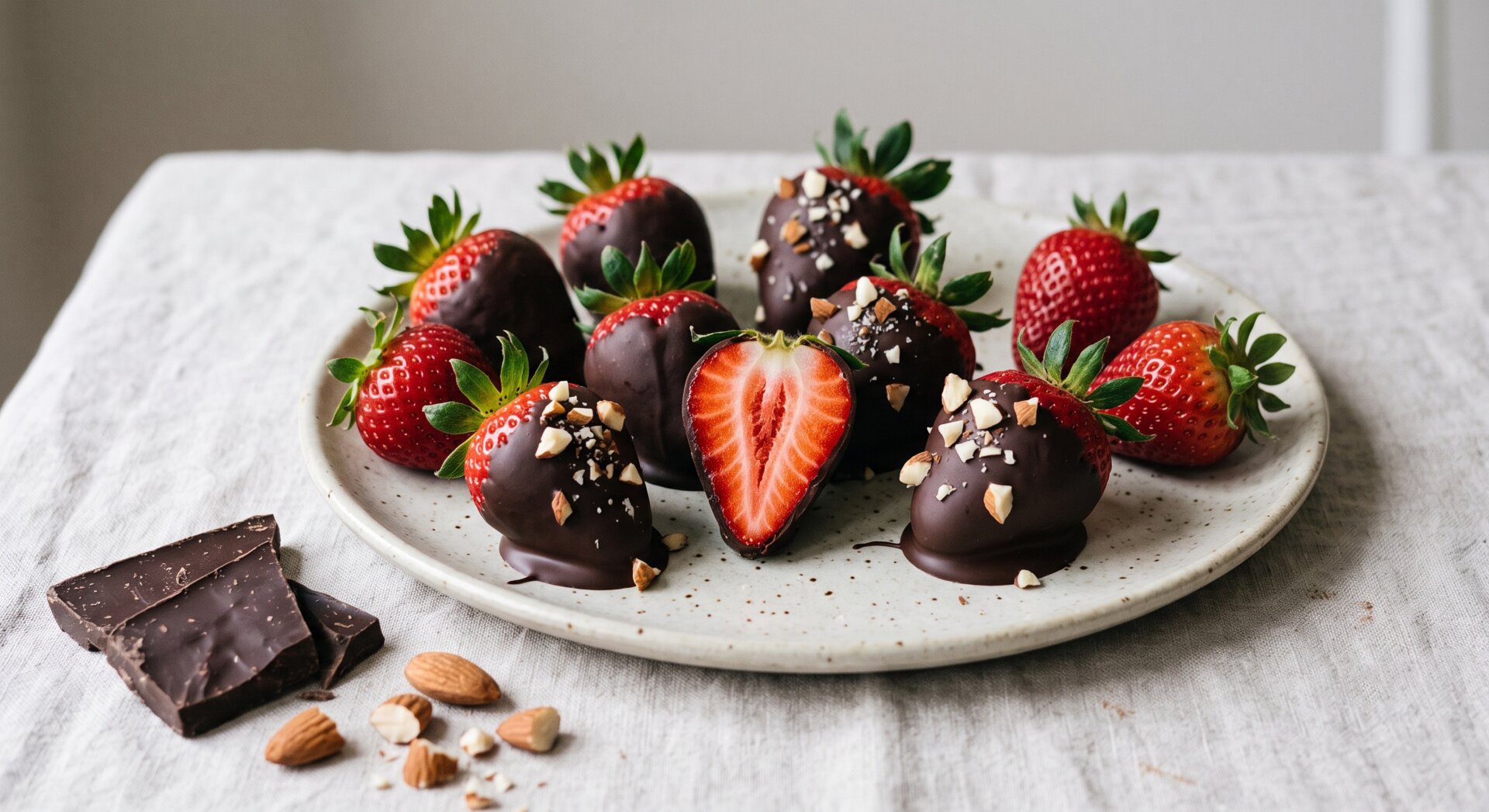 Chocolade Aardbeien met Pure Chocolade