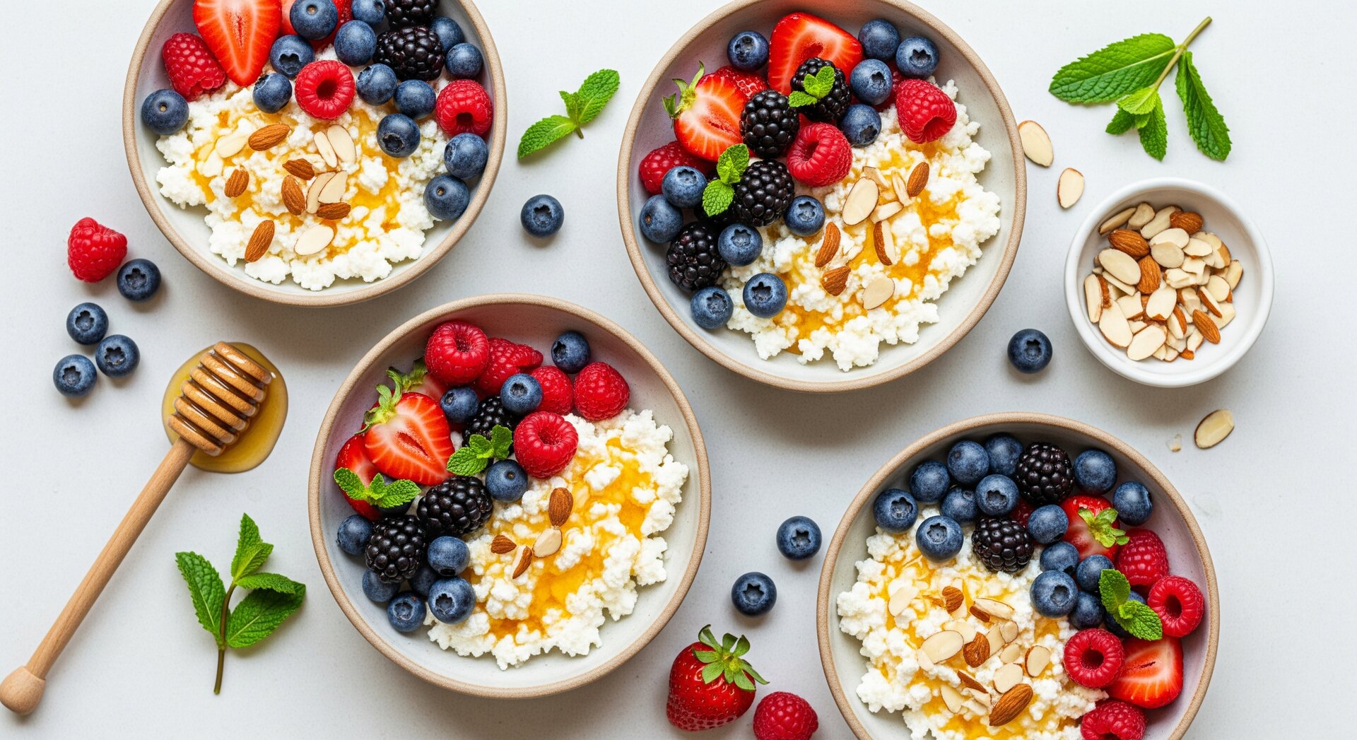 Cottage Cheese met Bessen en Honing