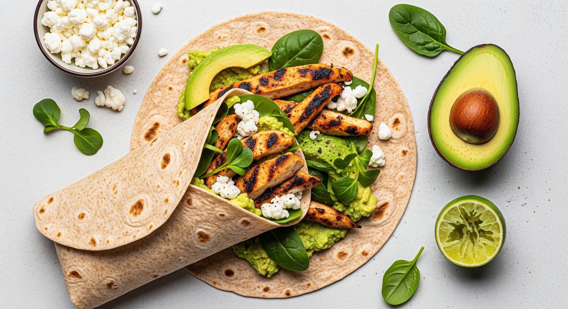 Cottage Cheese Eiwitwrap met Kip en Avocado