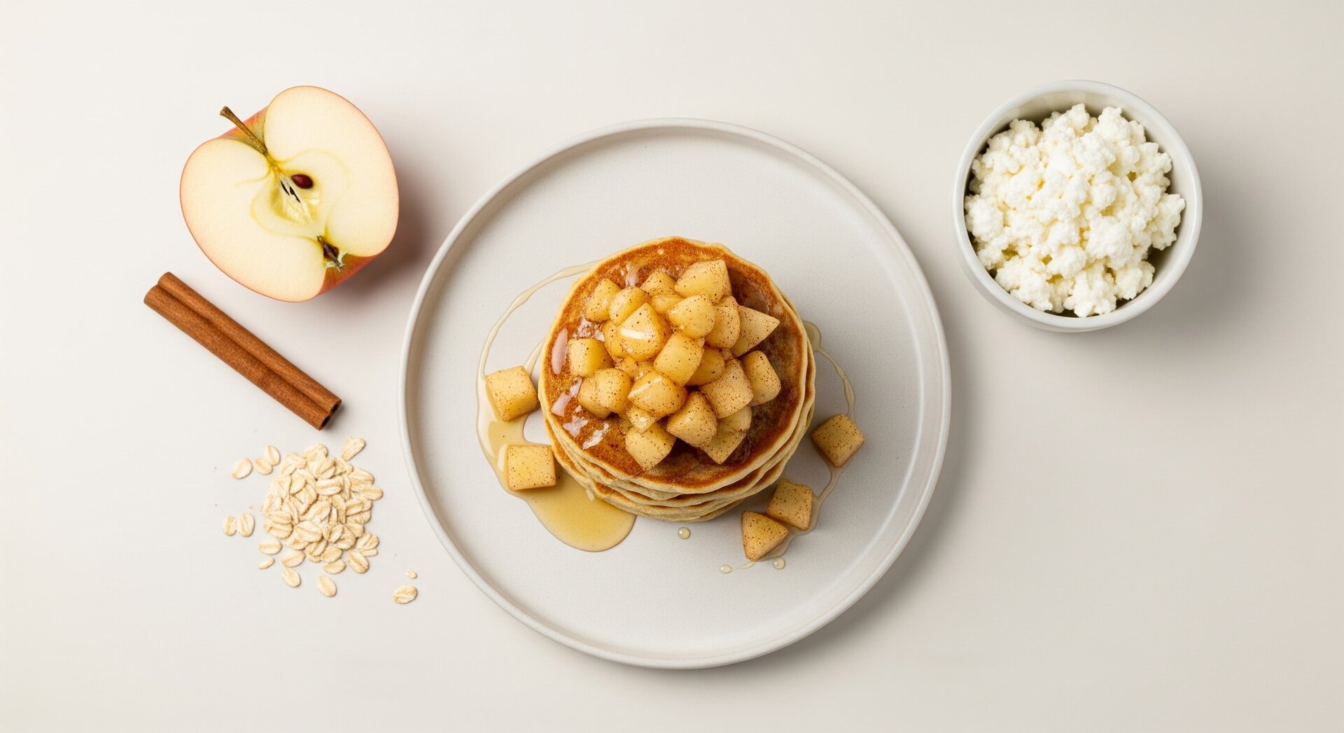 Cottage Cheese Kaneel Pannenkoekjes met Appel