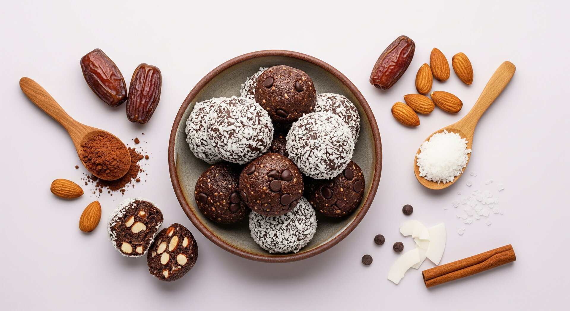 Dadel-Cacao Bites met Amandelen