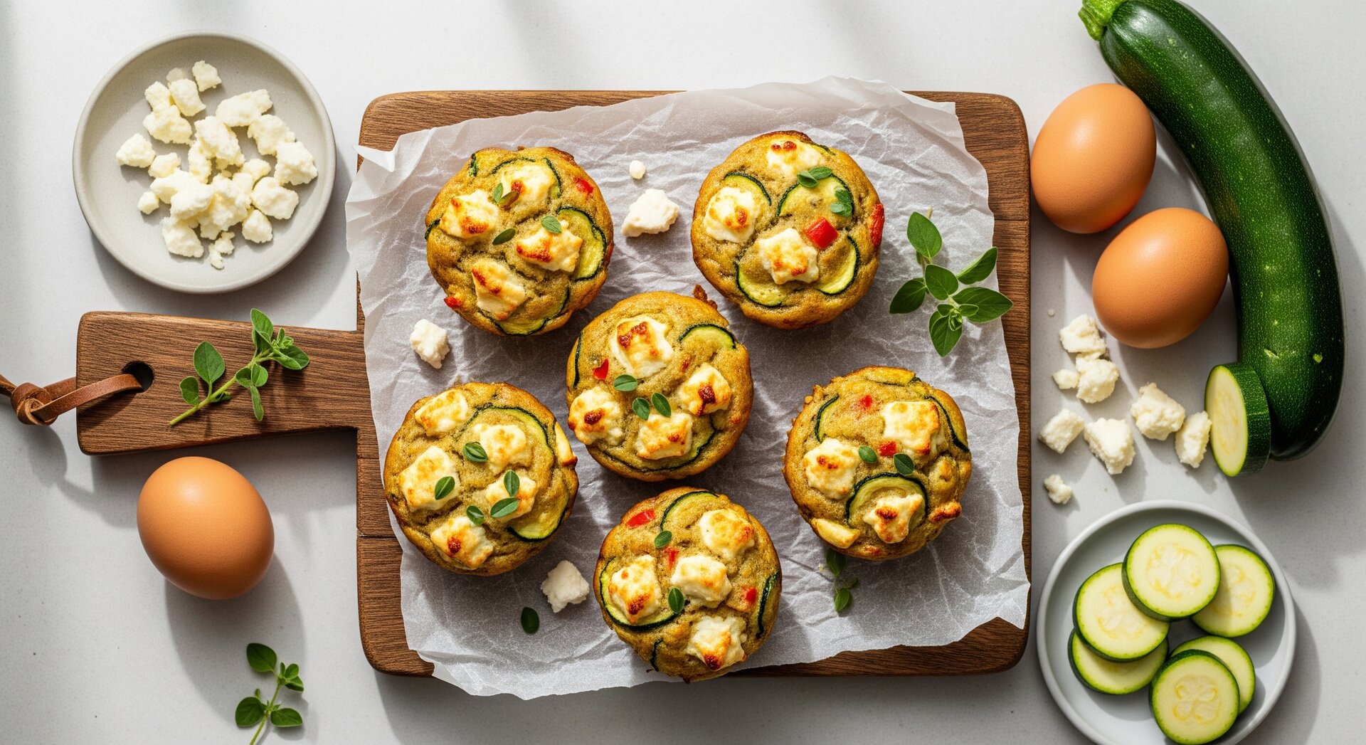 Ei-Courgette-Feta Muffins met Kruiden