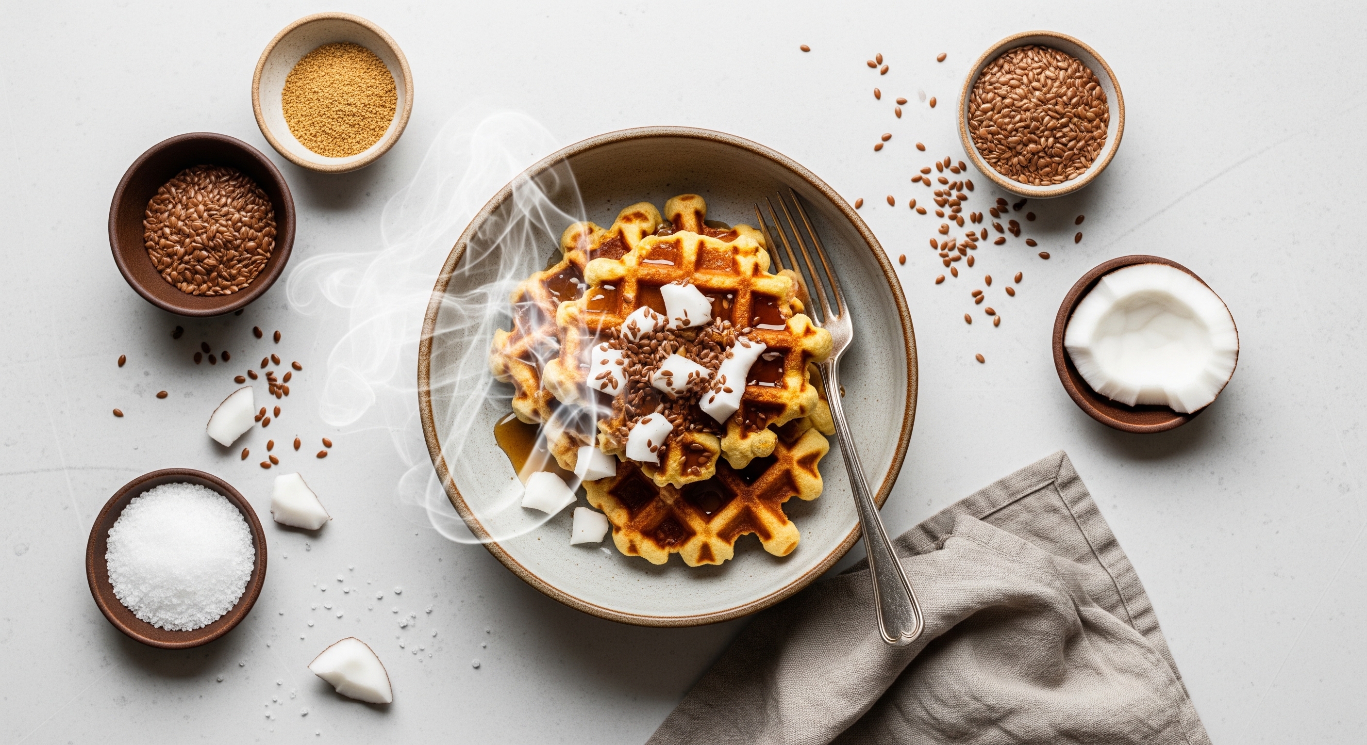 Eivrije Keto Wafels van Kokos en Lijnzaad