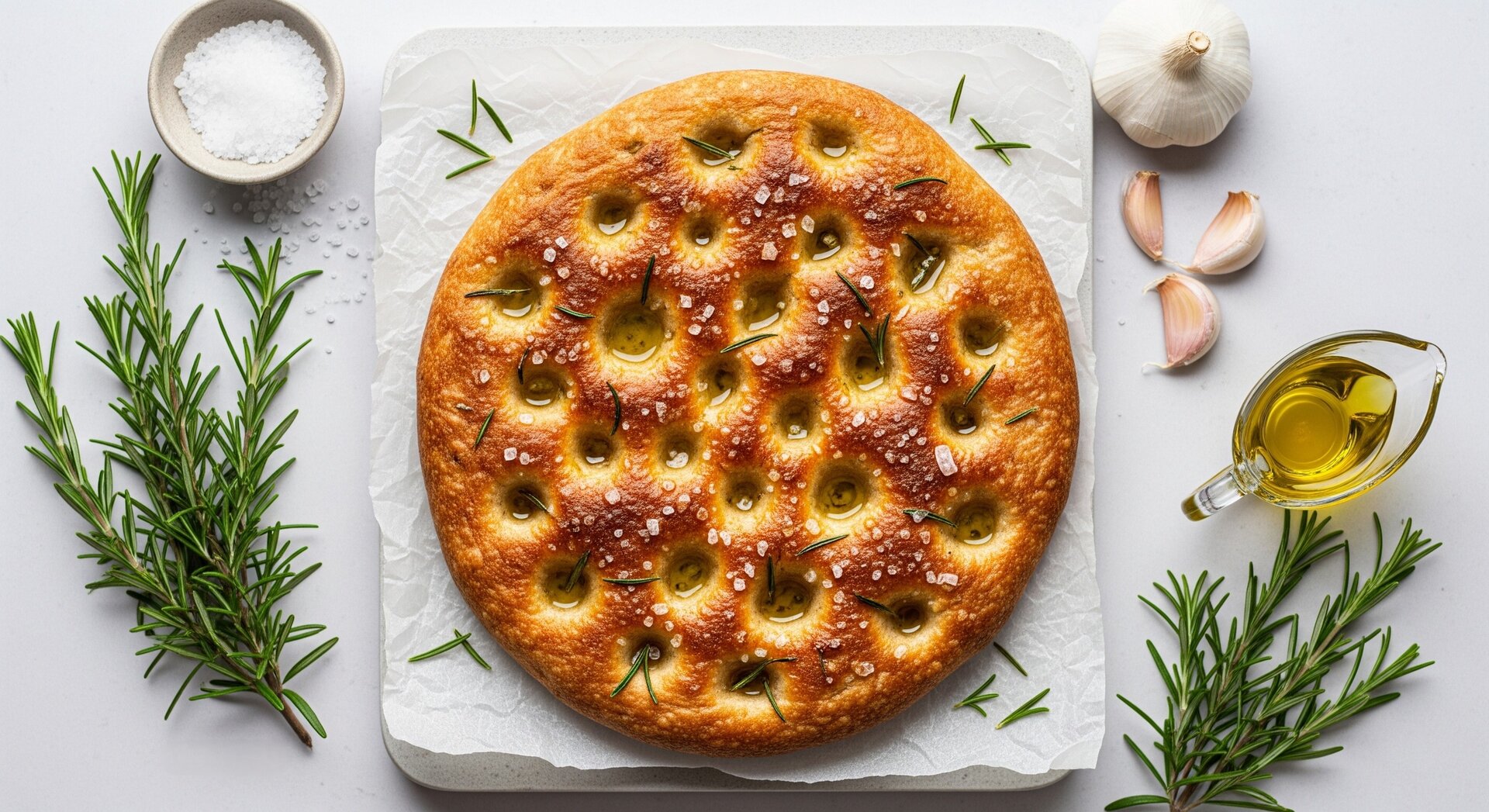 Focaccia met Rozemarijn en Olijfolie