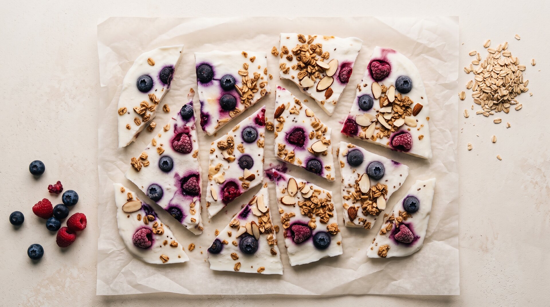 Frozen Yoghurt Bessen Bark met Granola