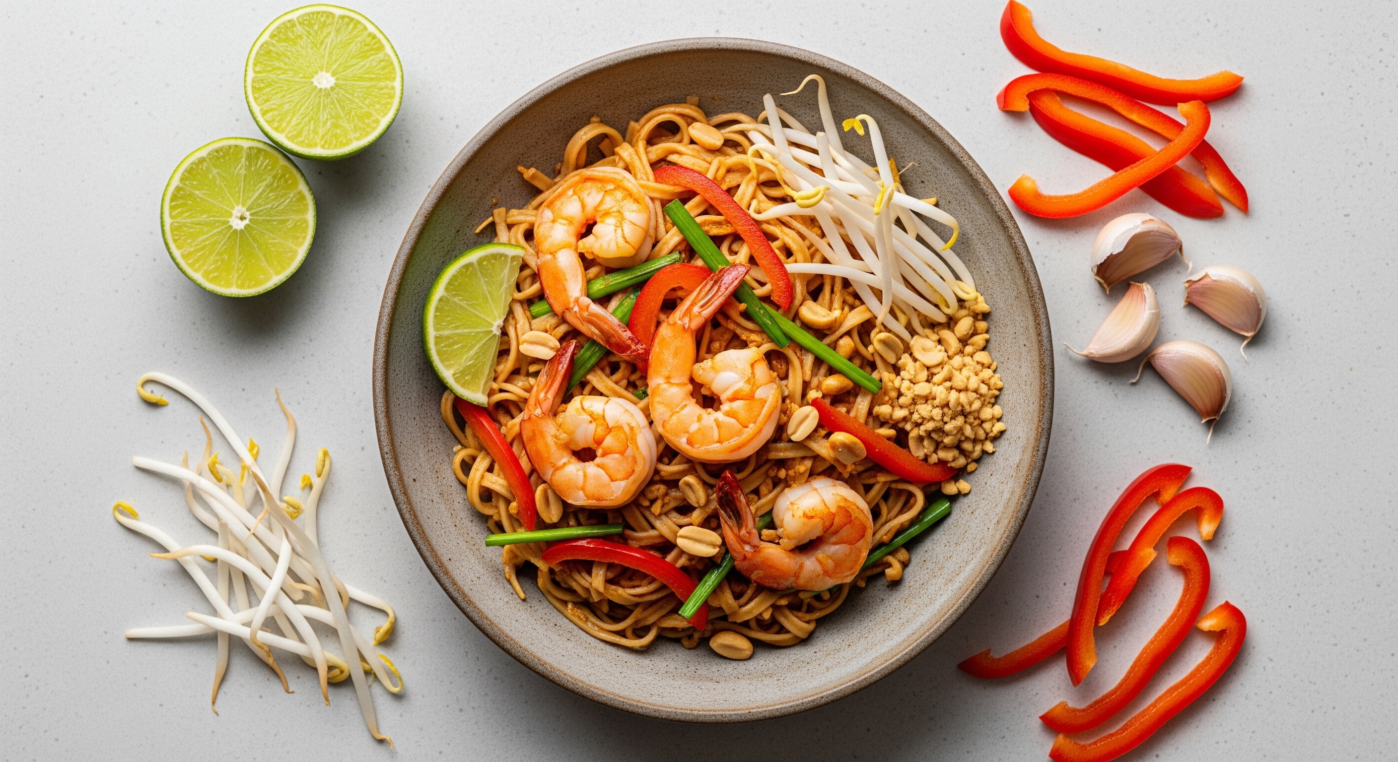 Garnalen Pad Thai met Rijstnoedels