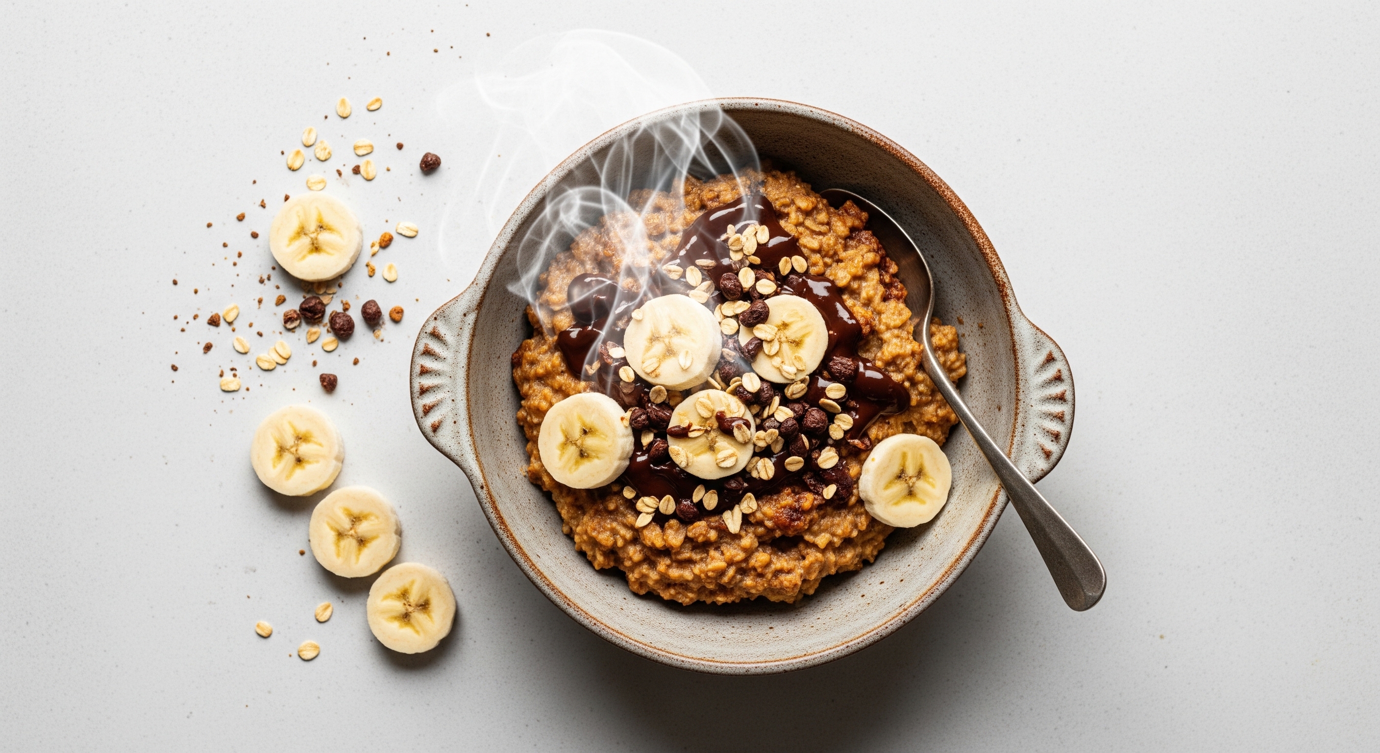 Gebakken Havermout met Pure Chocolade en Banaan