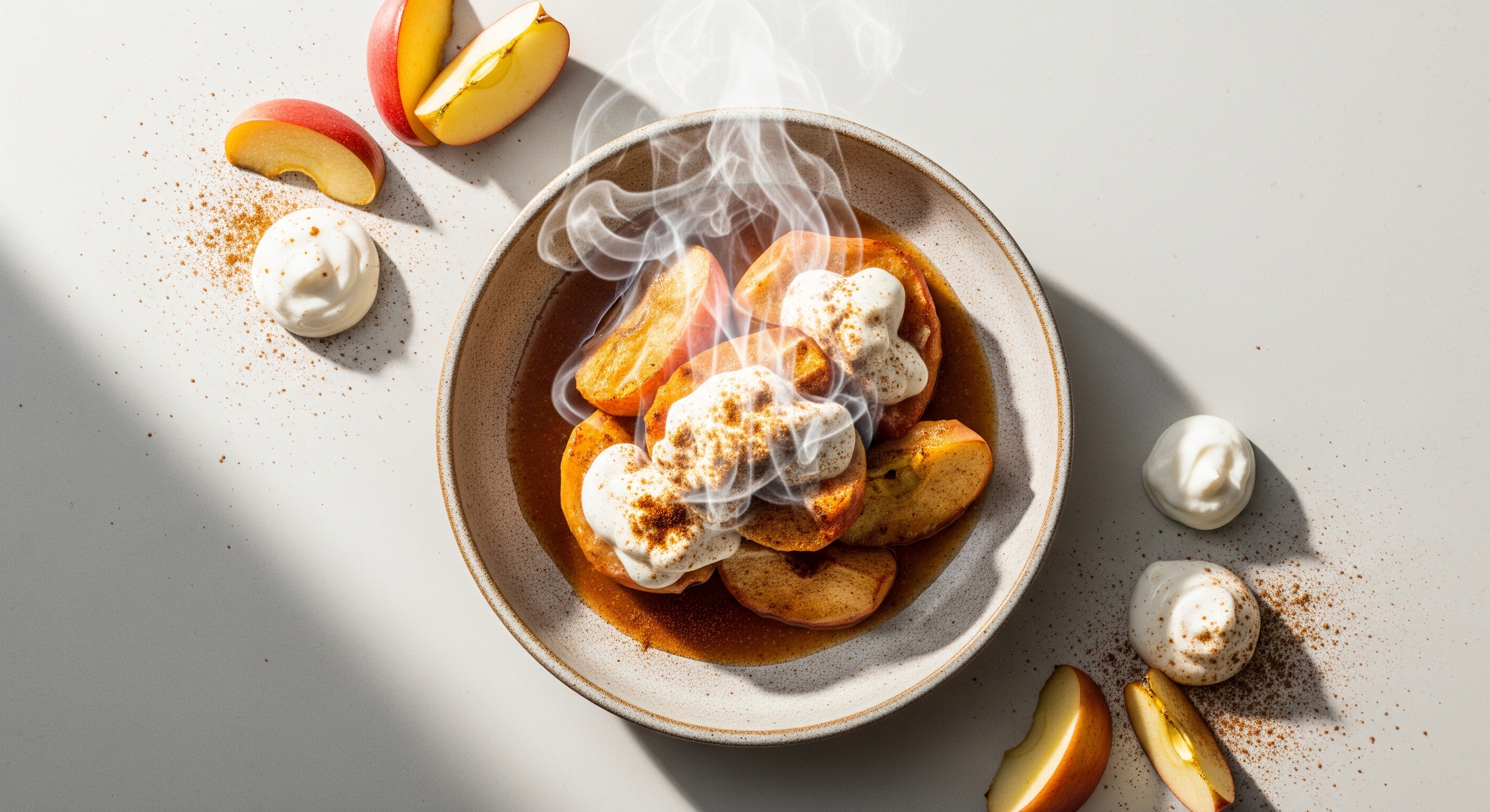 Gebakken Kaneel-Appel met Kokoscrème