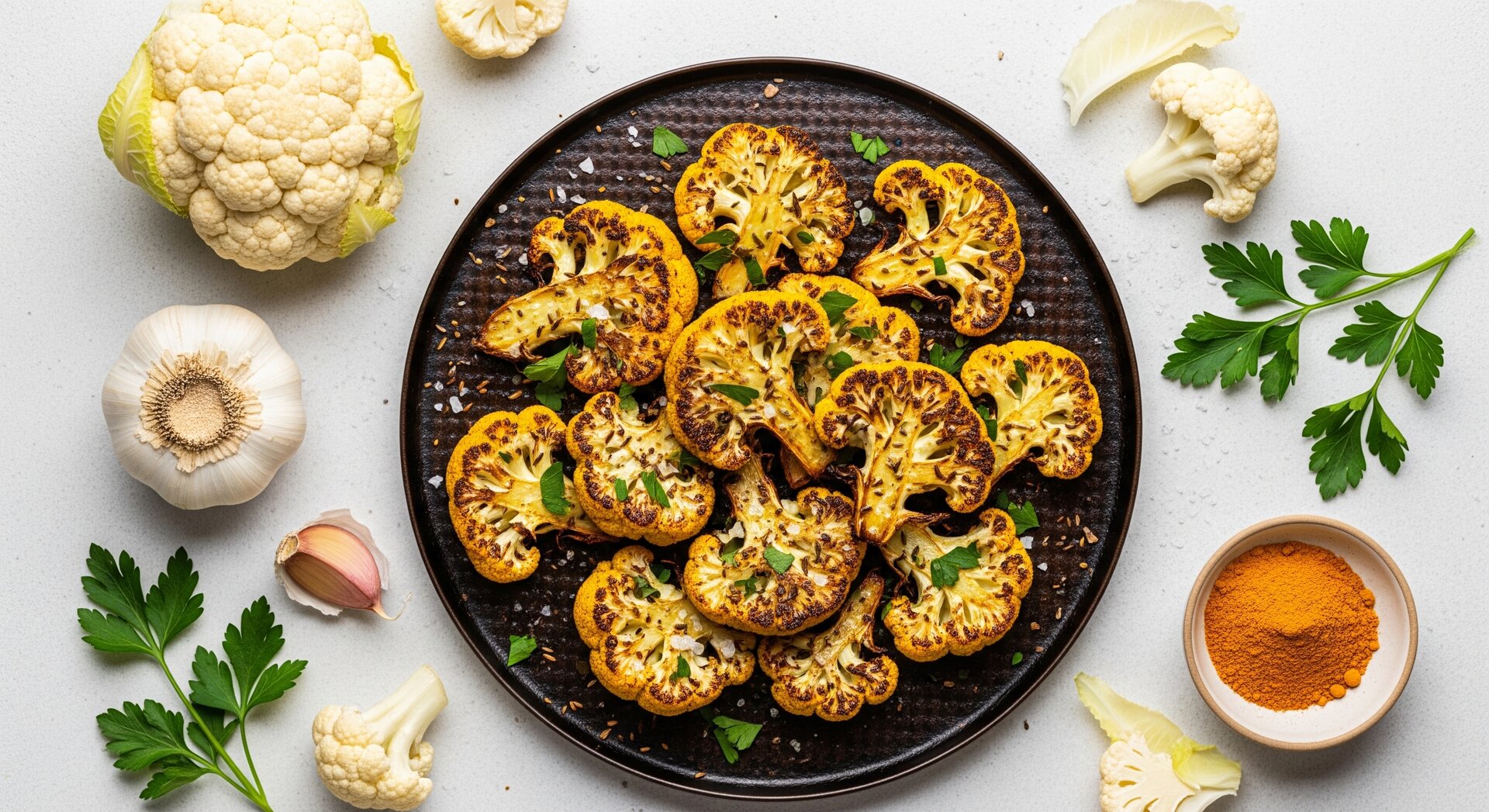 Geroosterde Bloemkool met Kurkuma en Knoflook