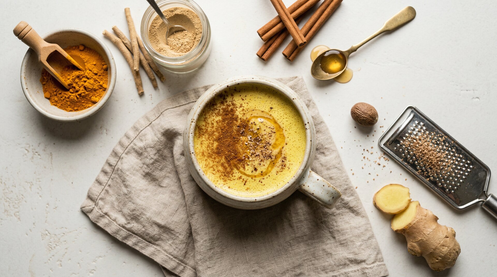 Warme Gouden Melk met Ashwagandha en Gember