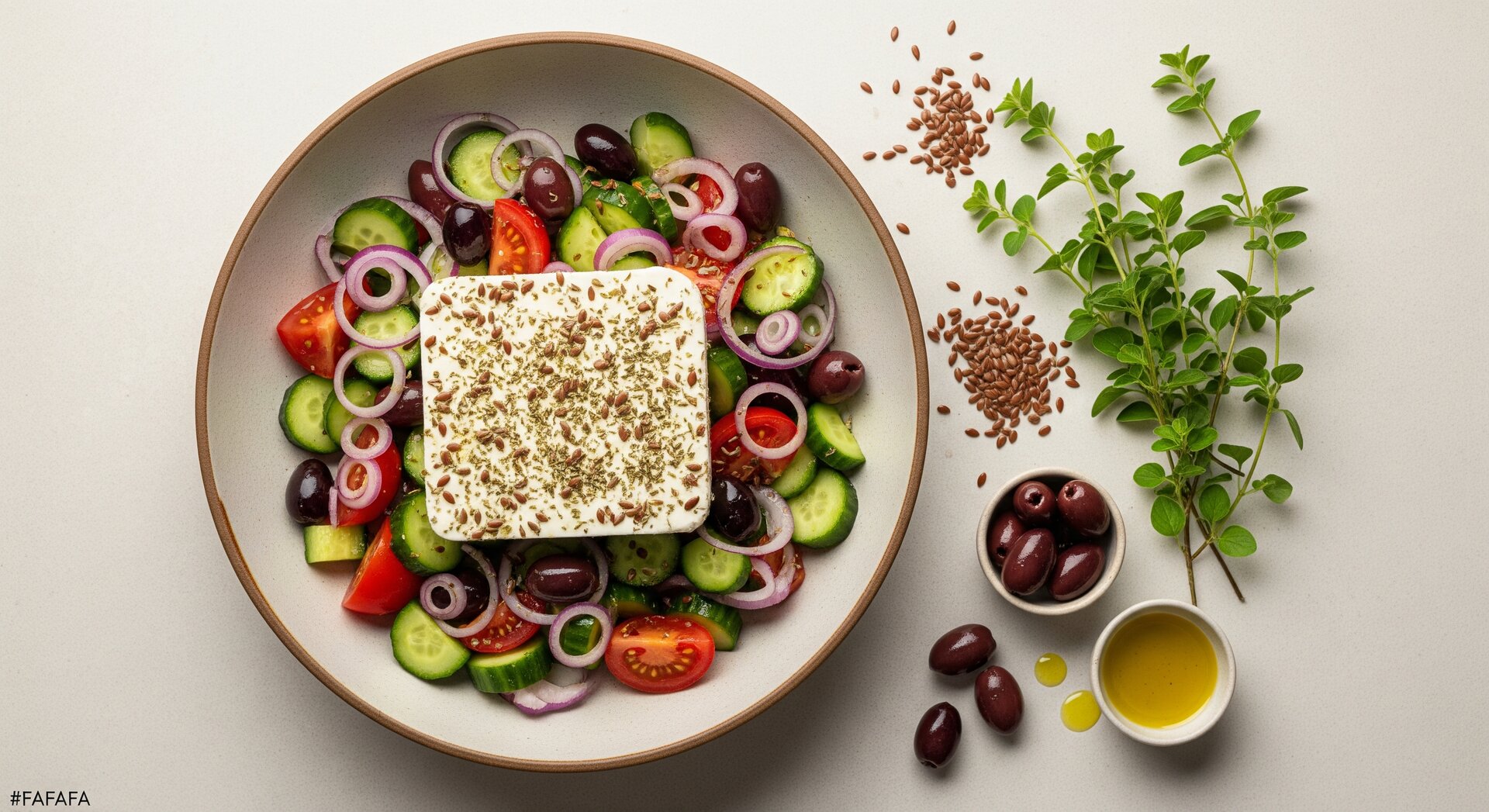 Griekse Lijnzaad Feta Salade