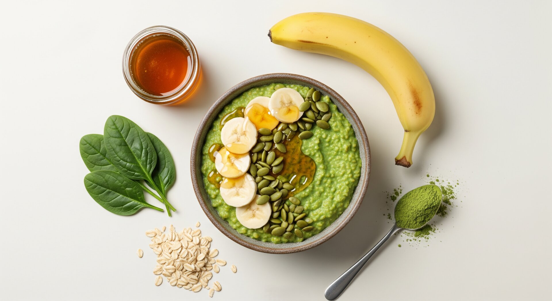 Groene Havermout met Matcha en Spirulina