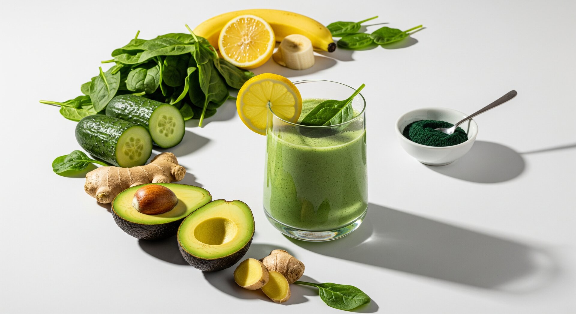 Groene Smoothie met Avocado en Spirulina
