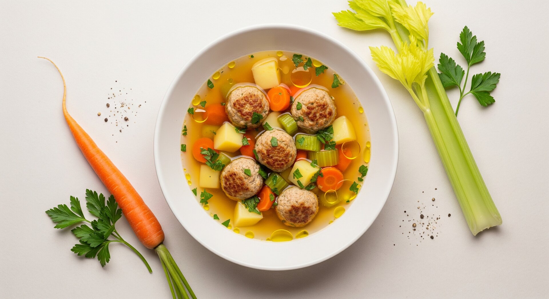 Hollandse Groentesoep met Kalkoenballetjes