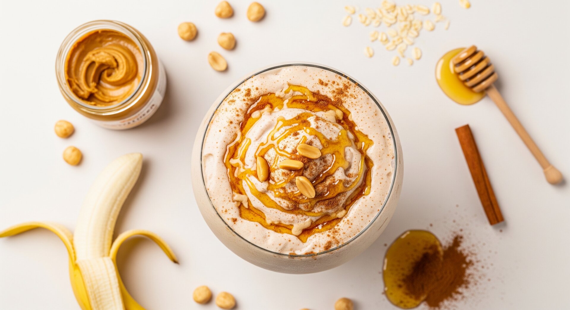 Pindakaas-Havermout Power Shake