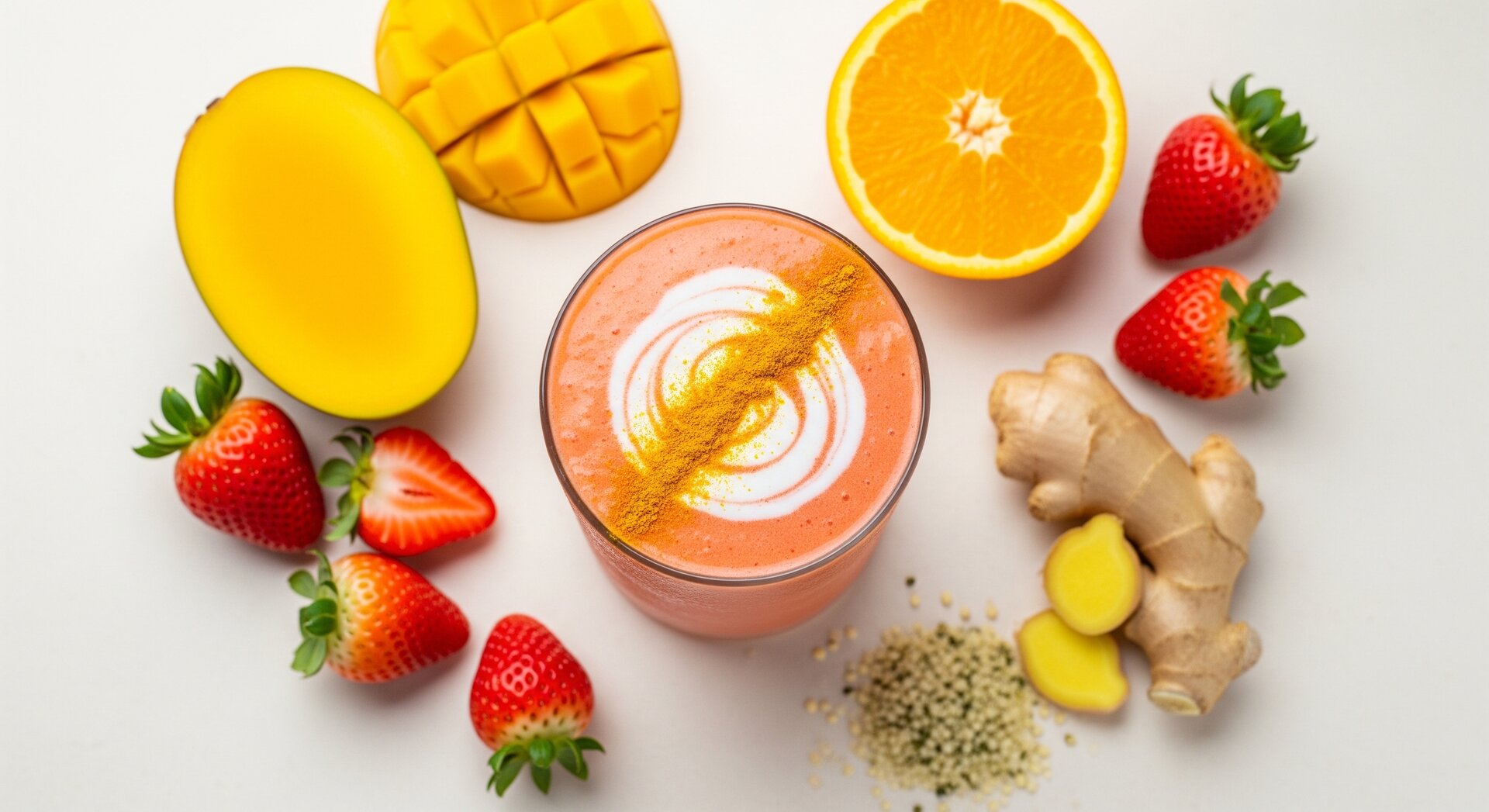 Tropische Mango-Hennepzaad Smoothie