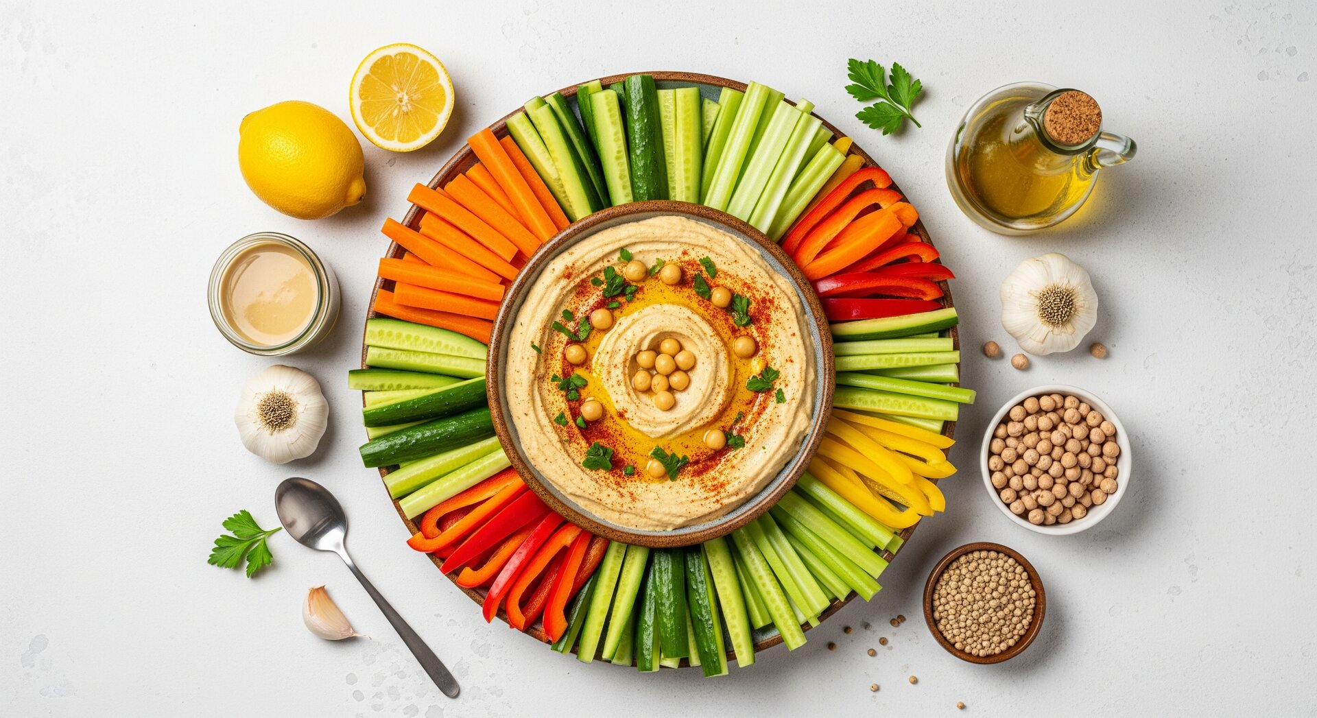 Hummus met Groentesticks