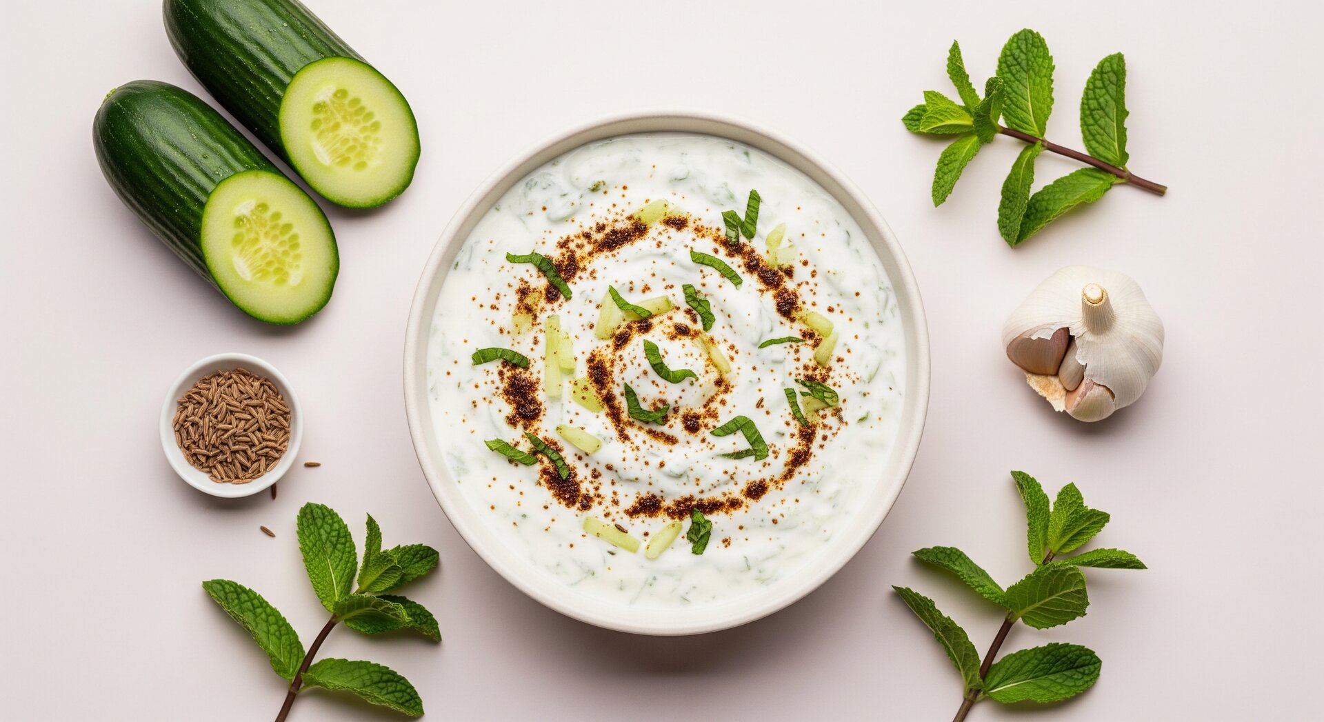 Indiase Raita met Komkommer en Munt