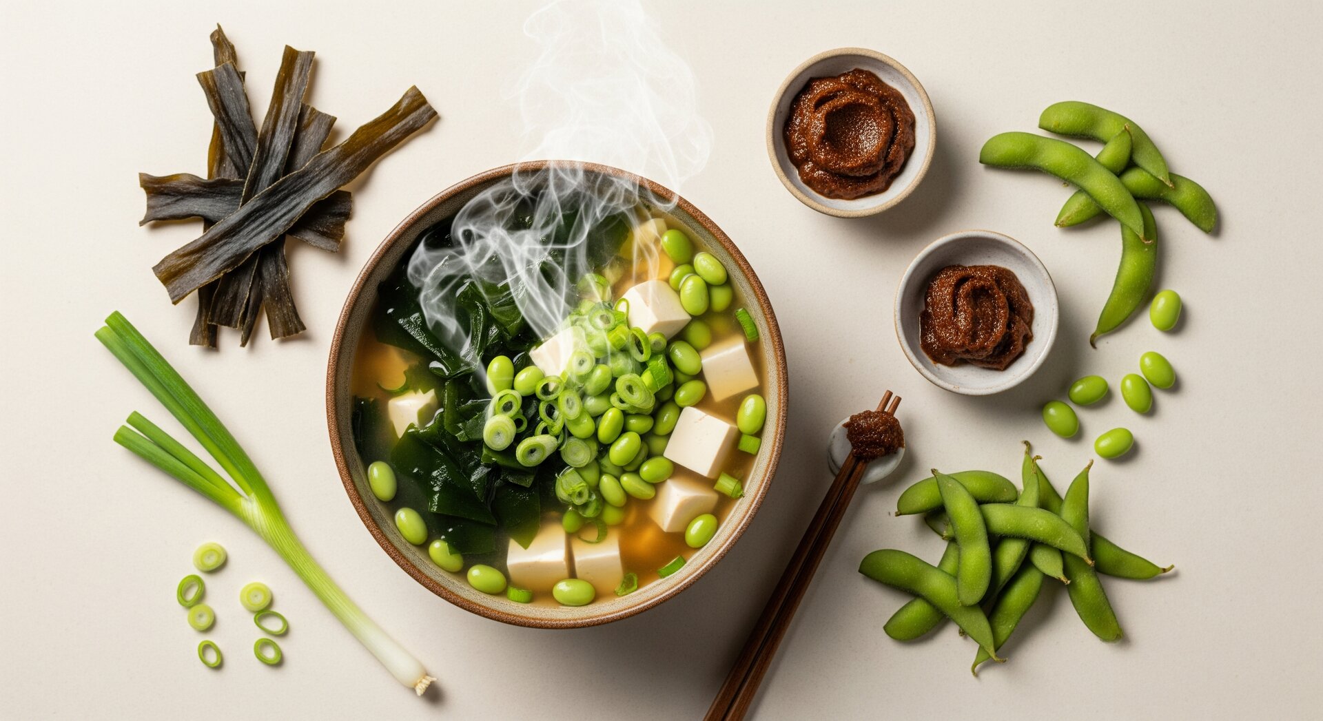 Japanse Edamame-Misosoep