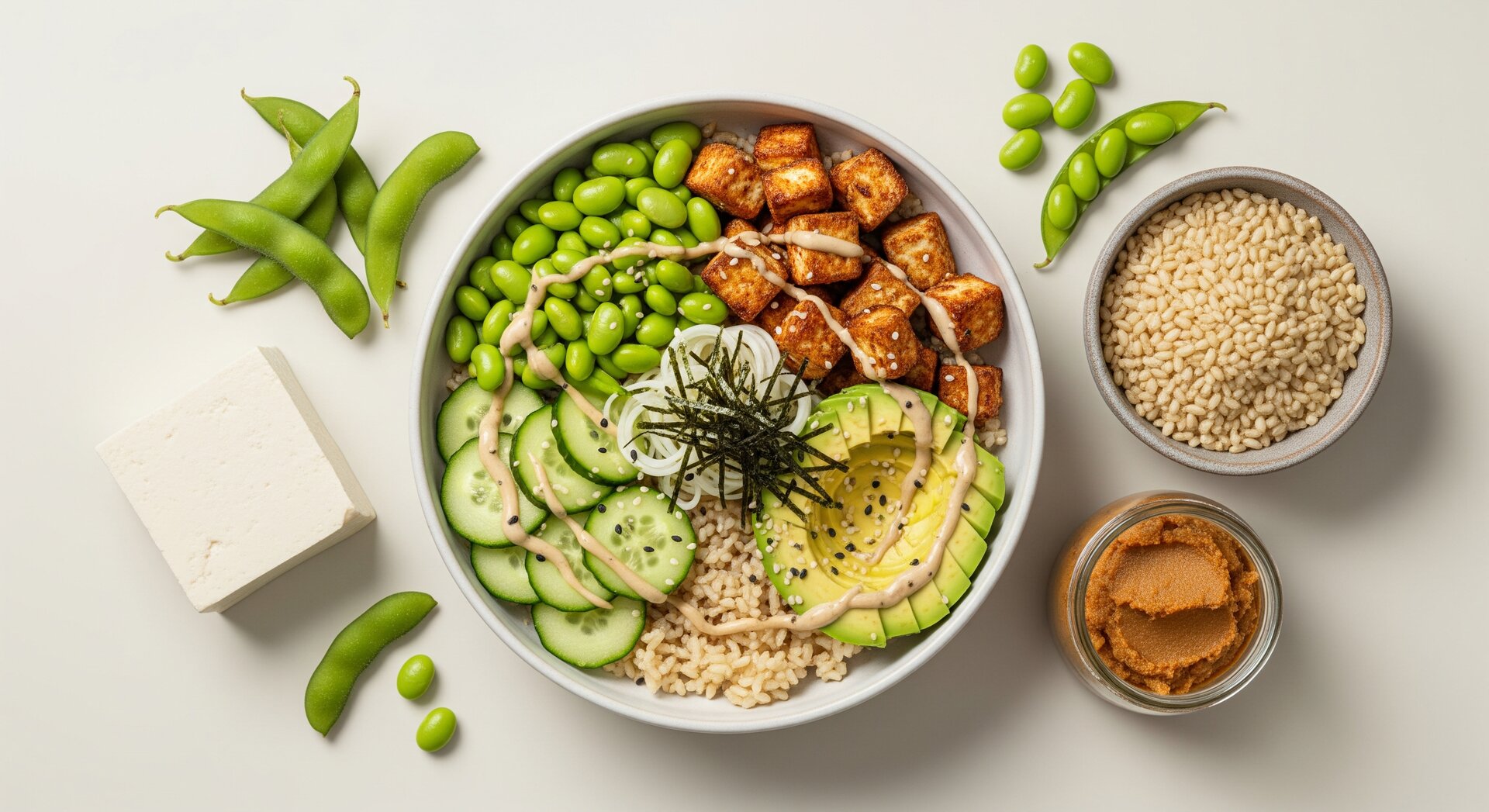Japanse Edamame-Tofu Bowl