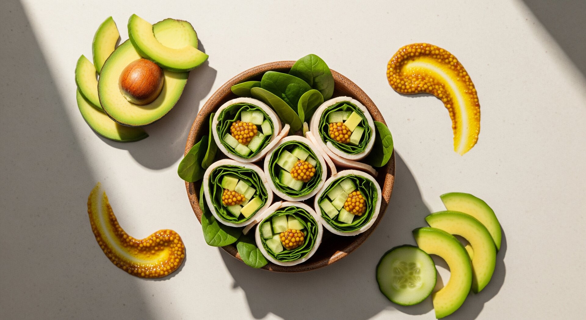 Kalkoen-Avocado Rolletjes