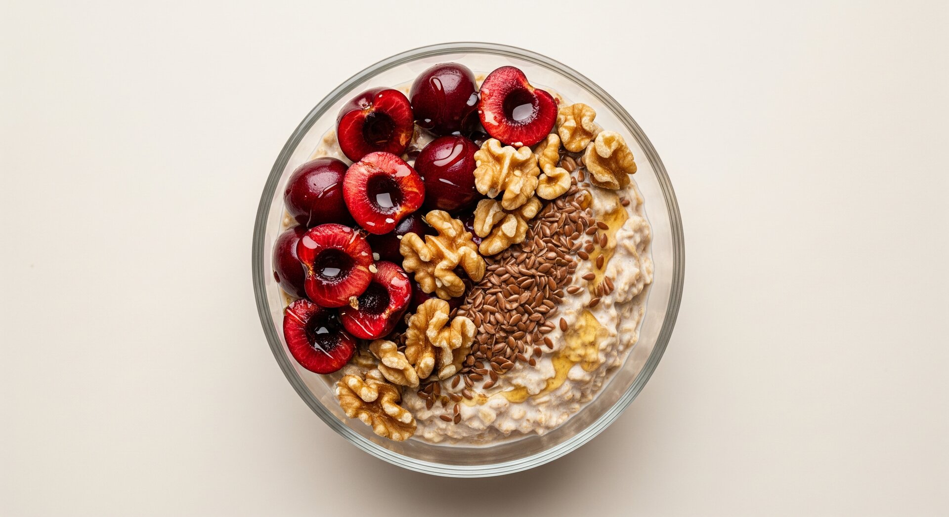 Kersen-Walnoot Overnight Oats