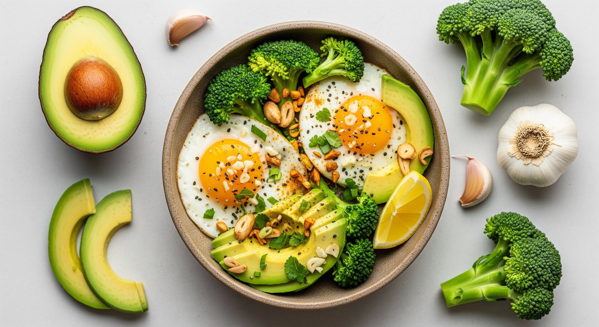 Avocado-Eieren met Geroosterde Broccoli
