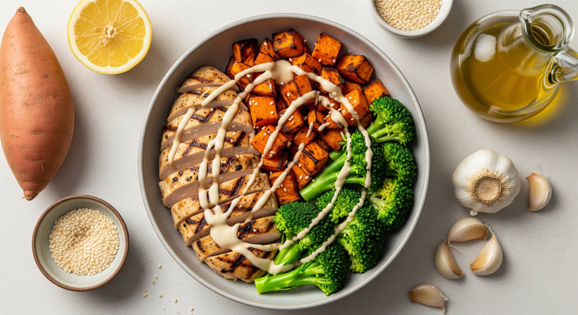 Kip Zoete Aardappel Bowl