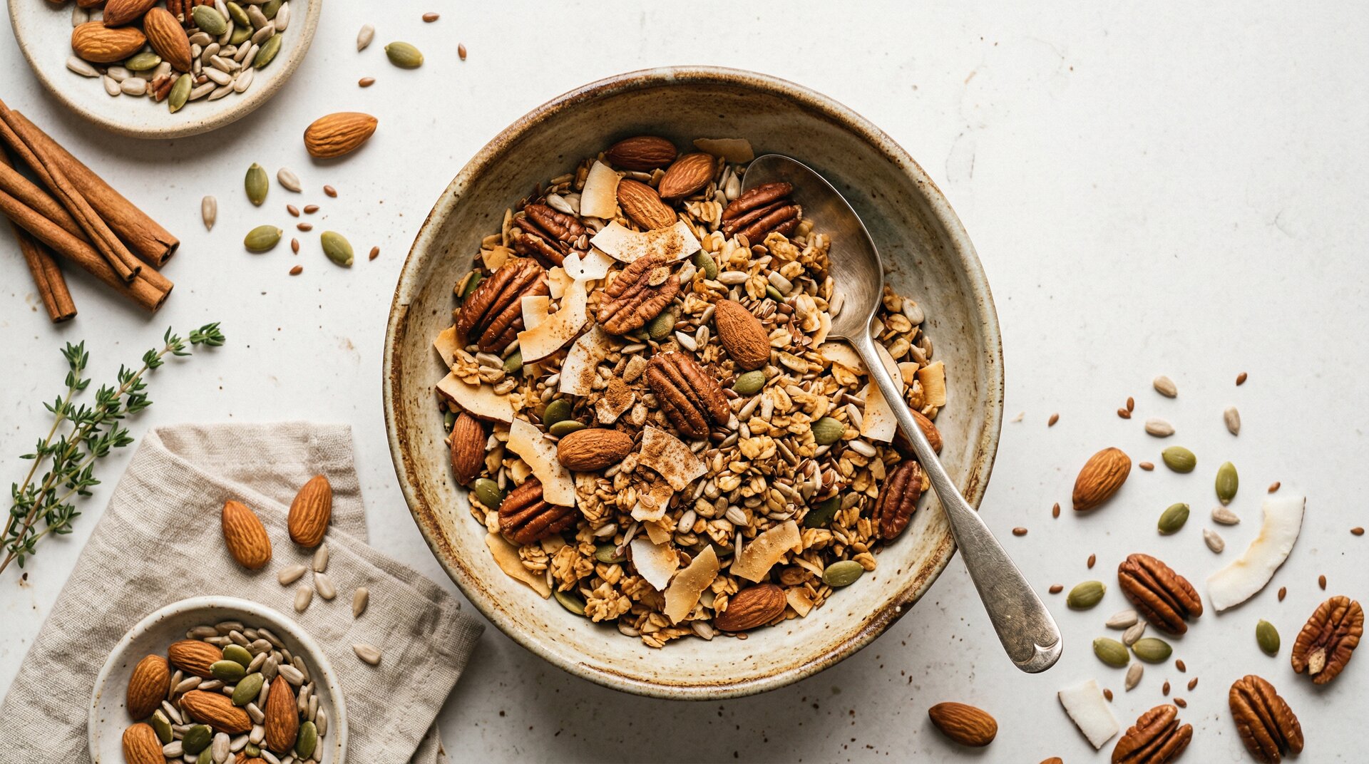 Kokos-Amandelgranola met Pitten
