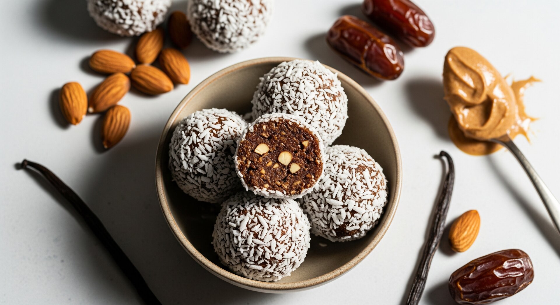 Kokos Bliss Balls met Amandel