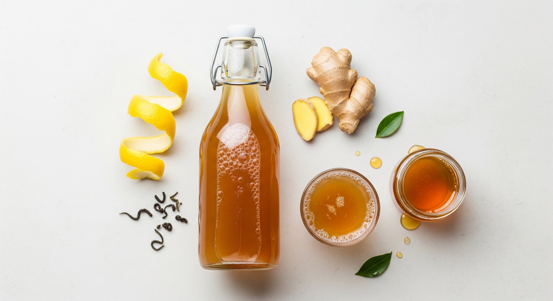 Zelfgemaakte Kombucha met Gember en Citroen