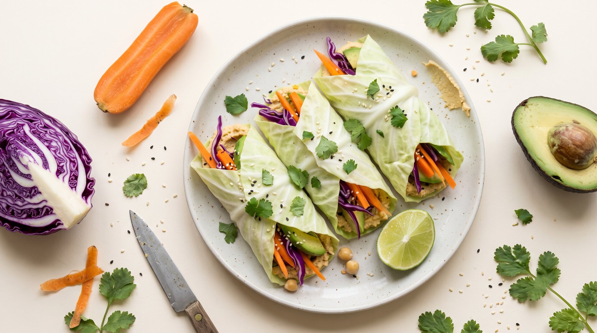 Koolwrap met Hummus en Avocado