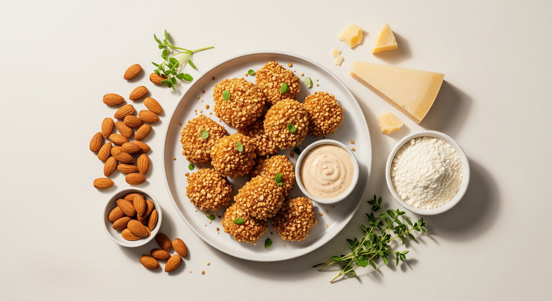 Krokante Kip Nuggets met Amandelkorst