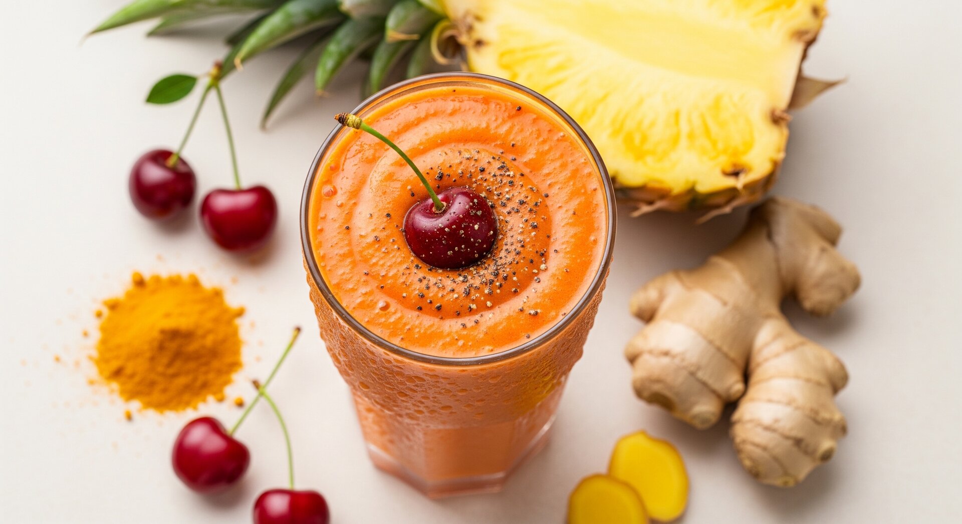 Kurkuma-Gember-Kersen Smoothie
