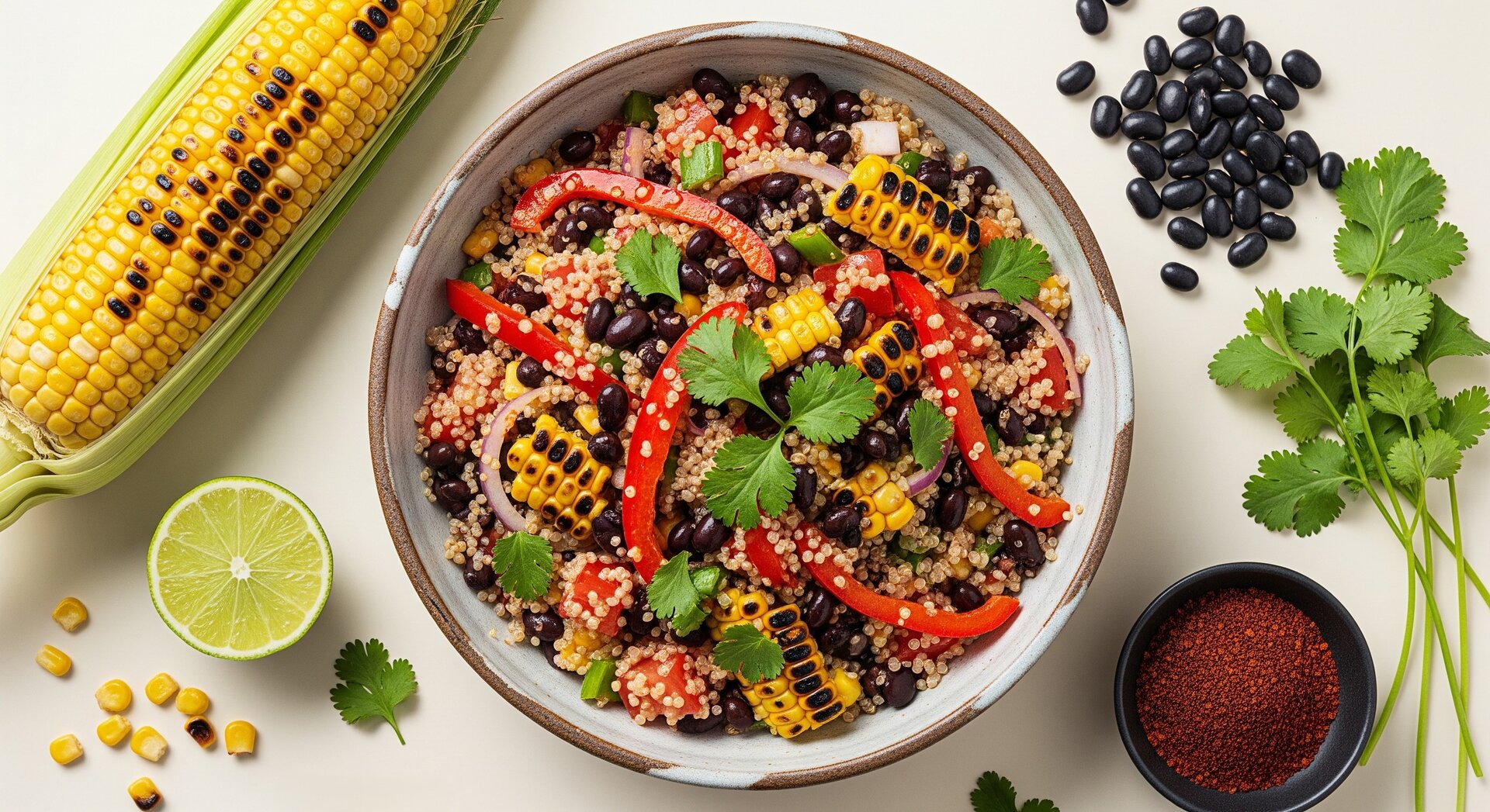 Latijns-Amerikaanse Quinoa Salade met Chipotle en Mais