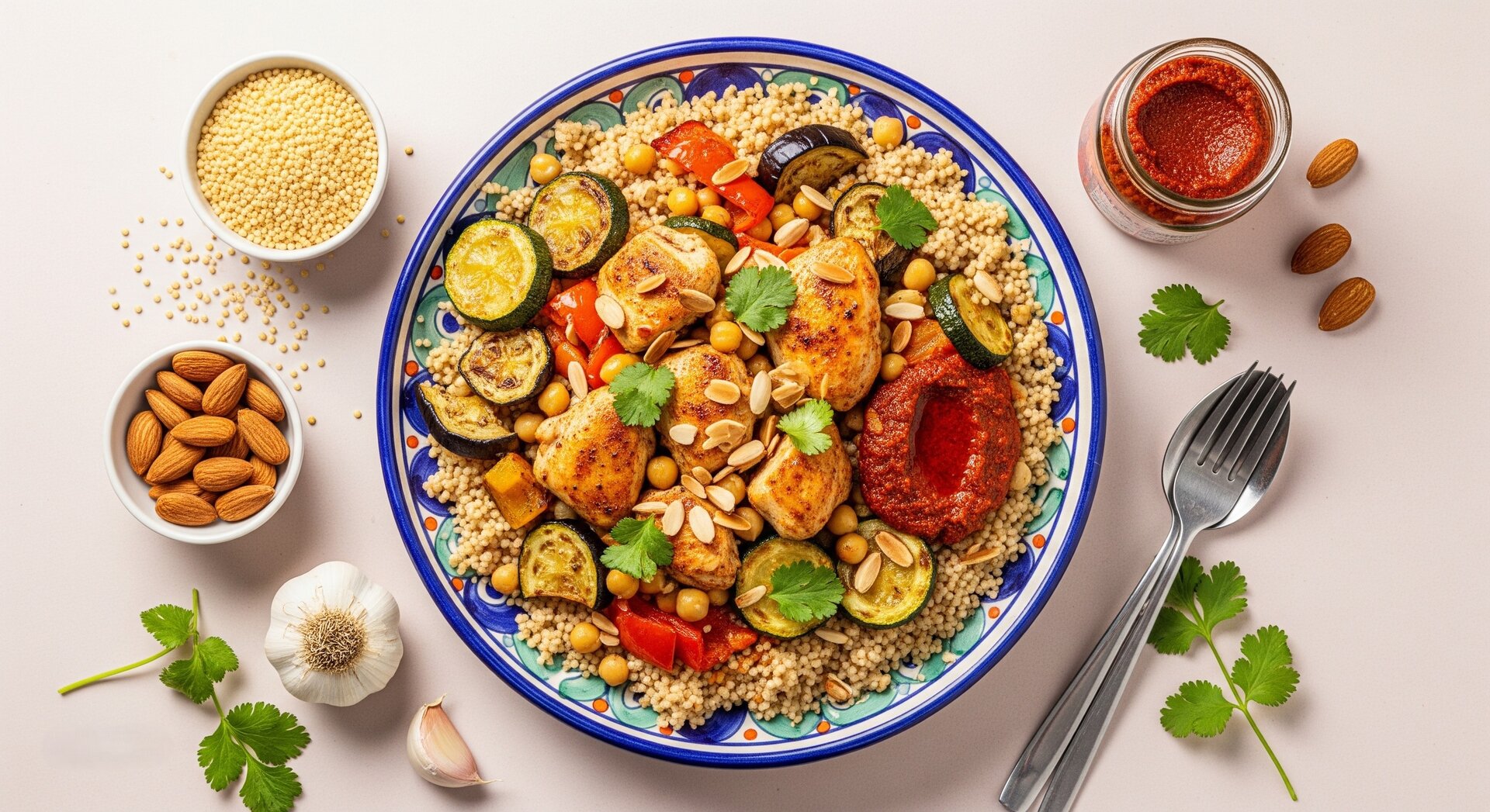 Marokkaanse Couscous met Kip en Geroosterde Groenten