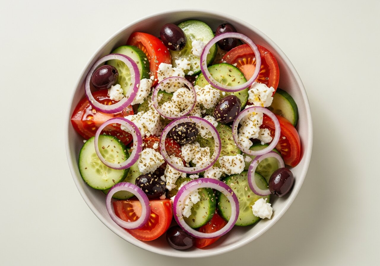 Mediterrane Salade met Olijfolie
