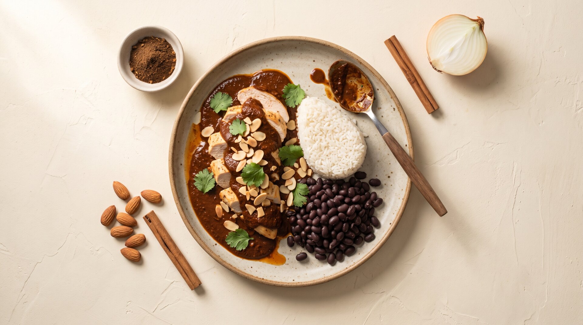 Mexicaanse Kip Mole met Rijst en Bonen