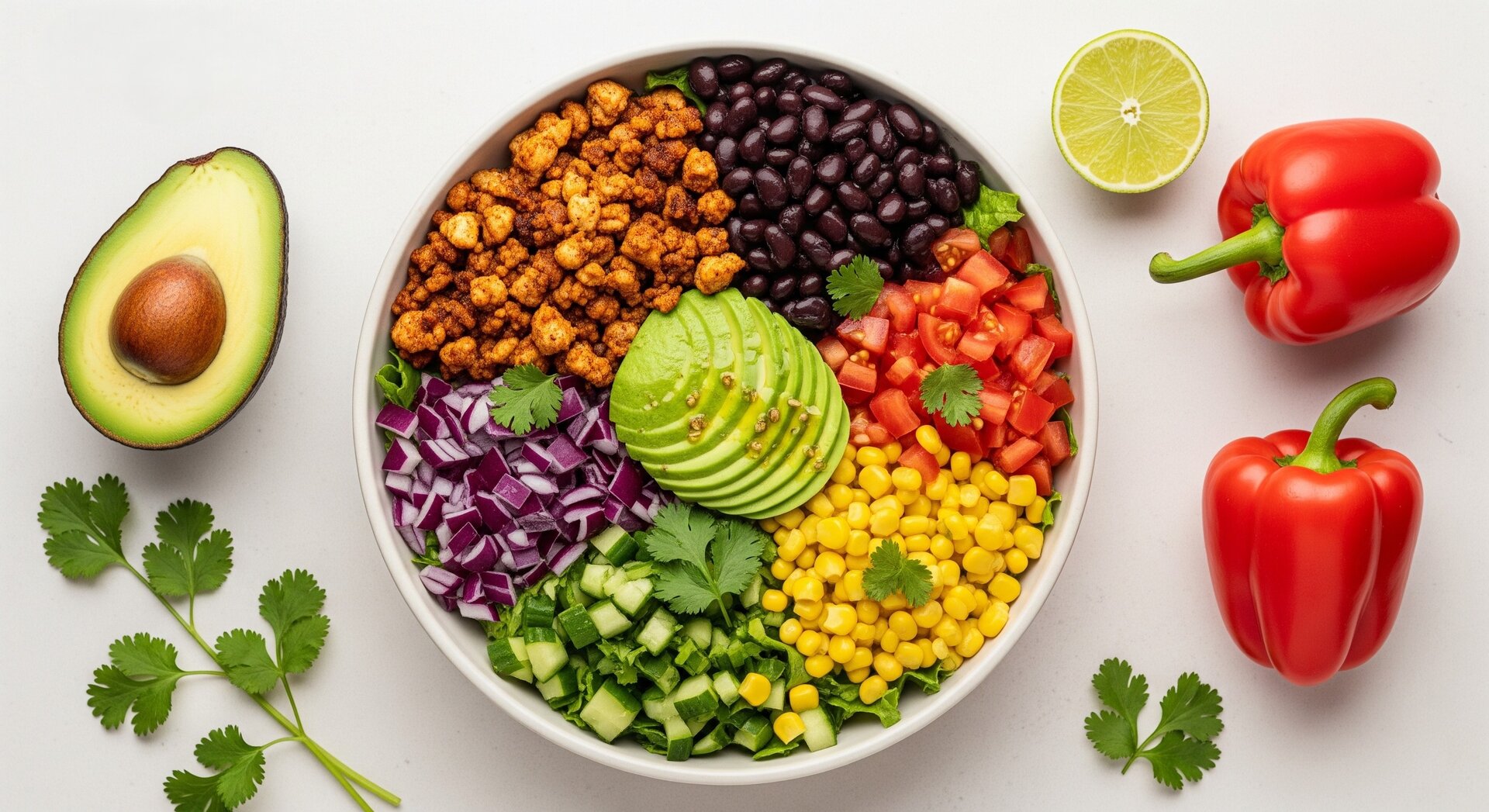 Mexicaanse Taco Salade met Gekruide Kalkoen