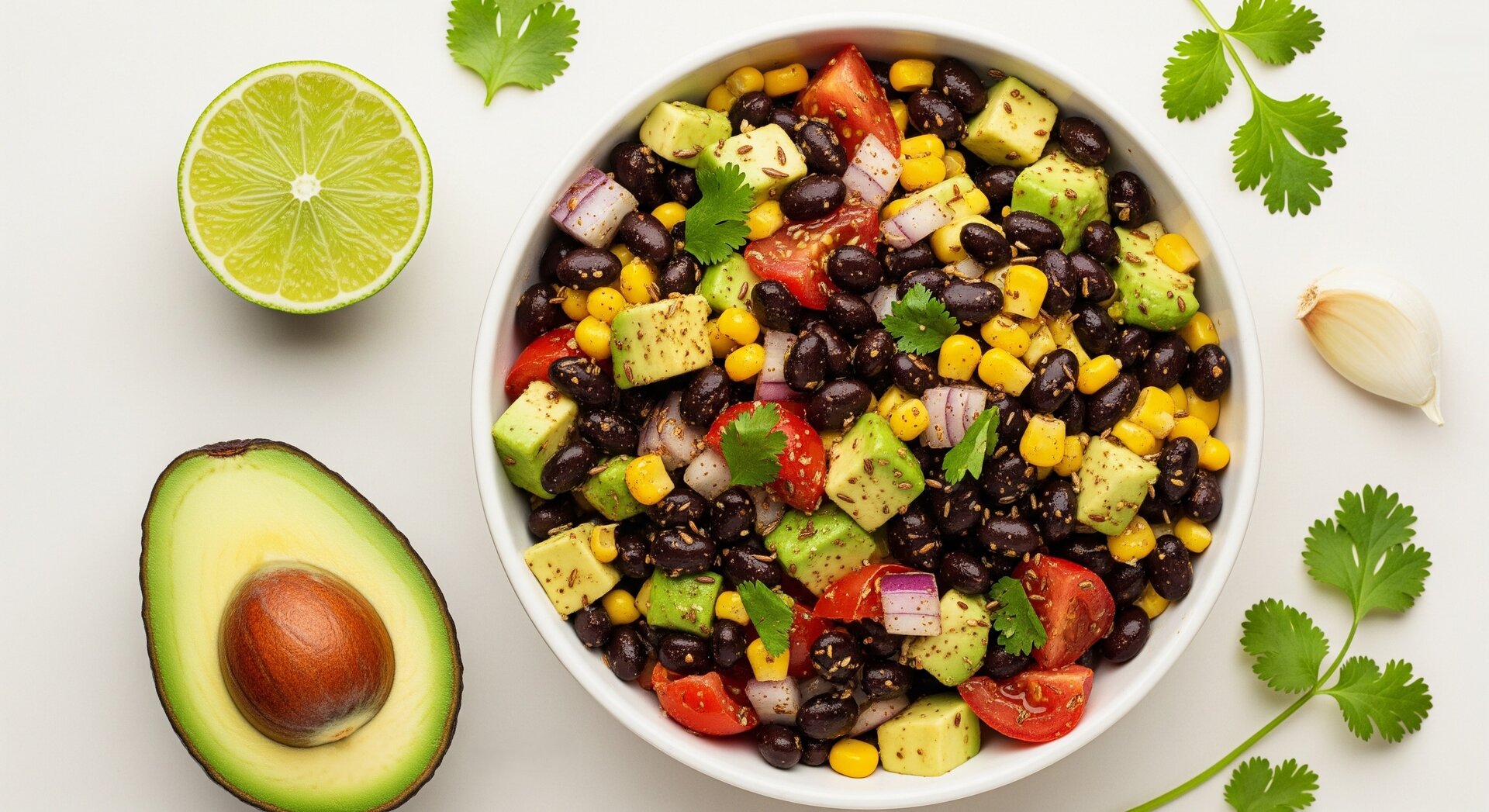 Mexicaanse Zwarte Bonen Salade met Avocado