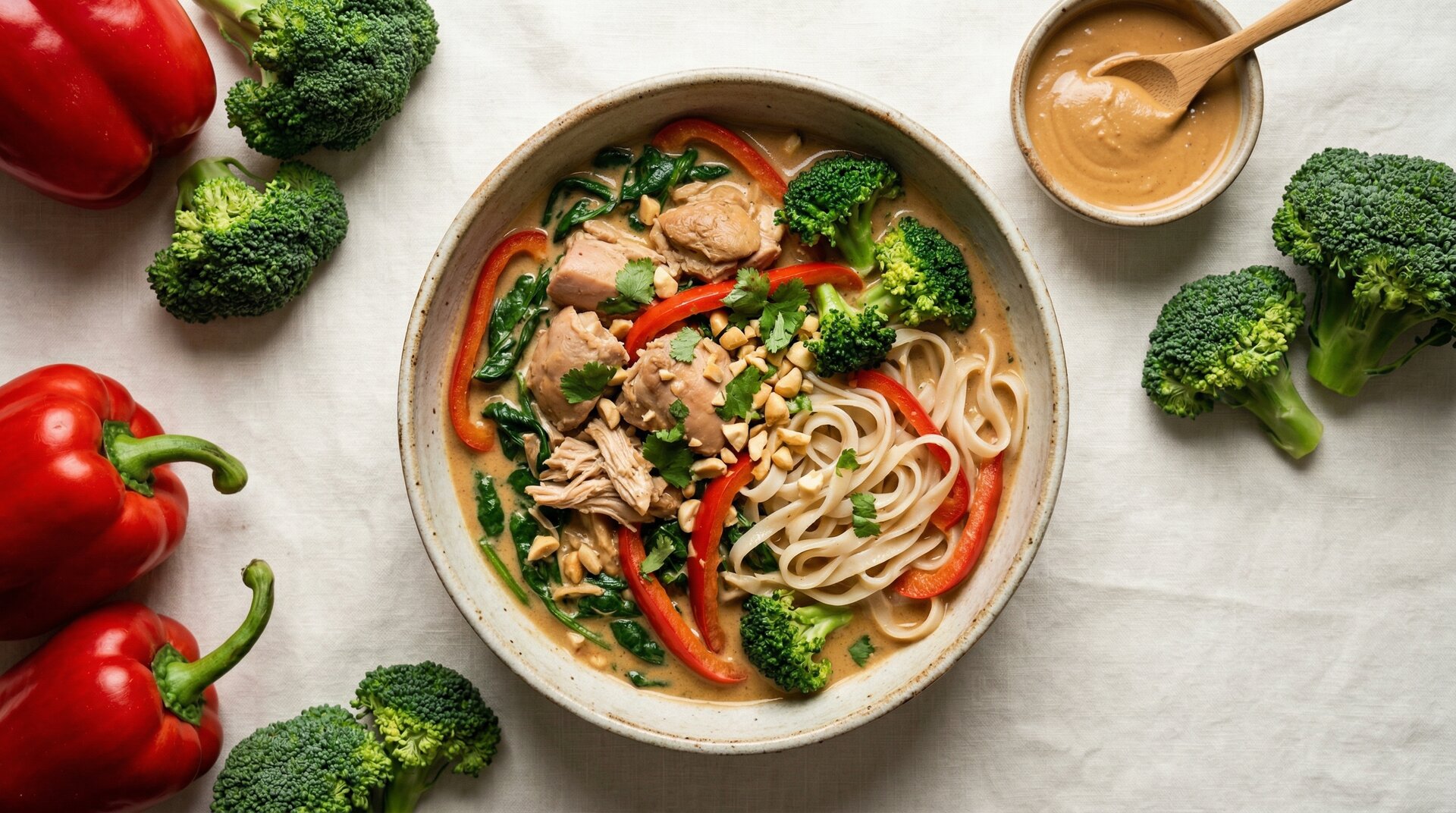 Pindakip Noodlebowl (West-Afrikaans geïnspireerd)