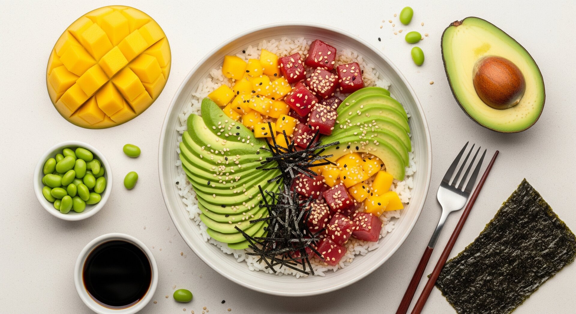 Poké Bowl met Tonijn en Mango