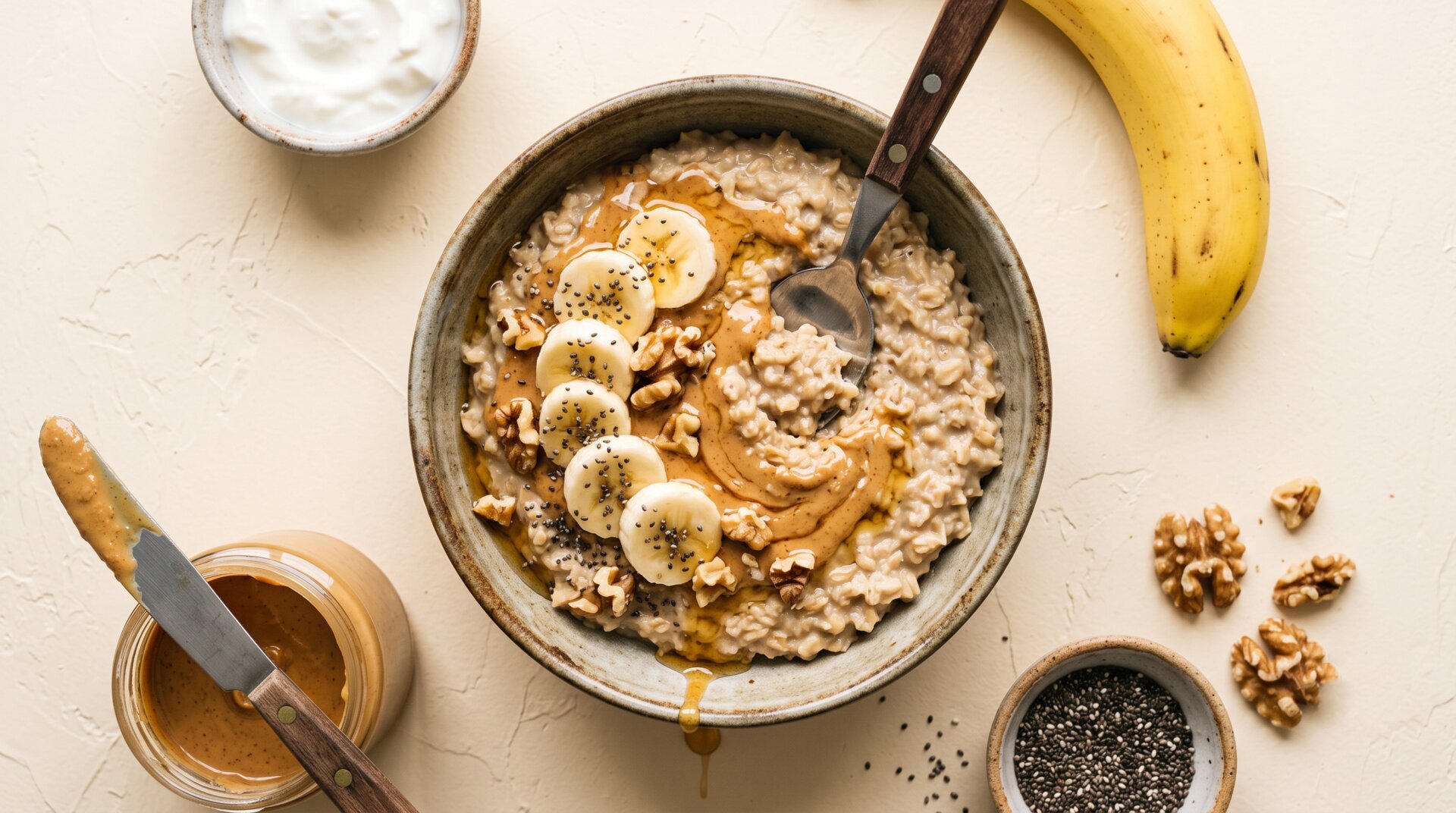 Power Havermout met Pindakaas en Banaan
