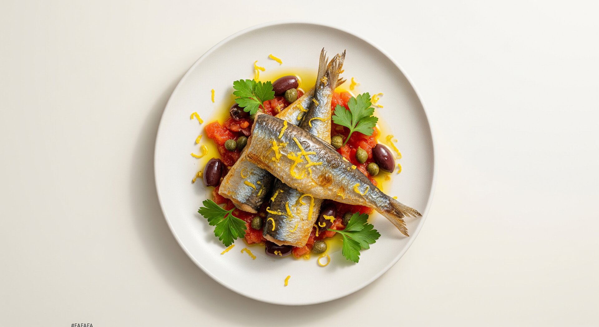 Mediterrane Sardines met Tomaat, Olijf en Citroen